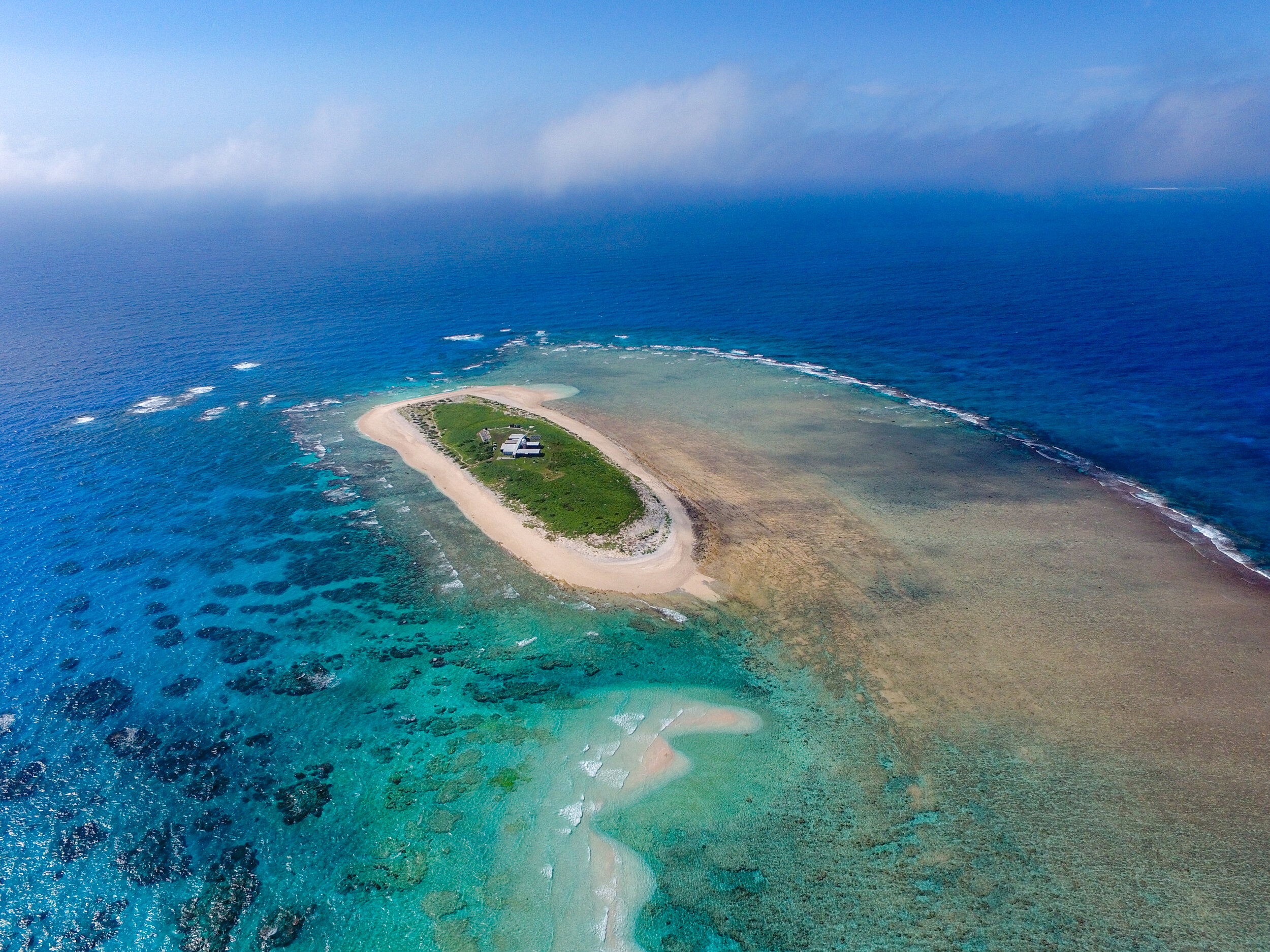  February 2019 - View of Willis island from above (taken with a drone) - the view is to the south. 
