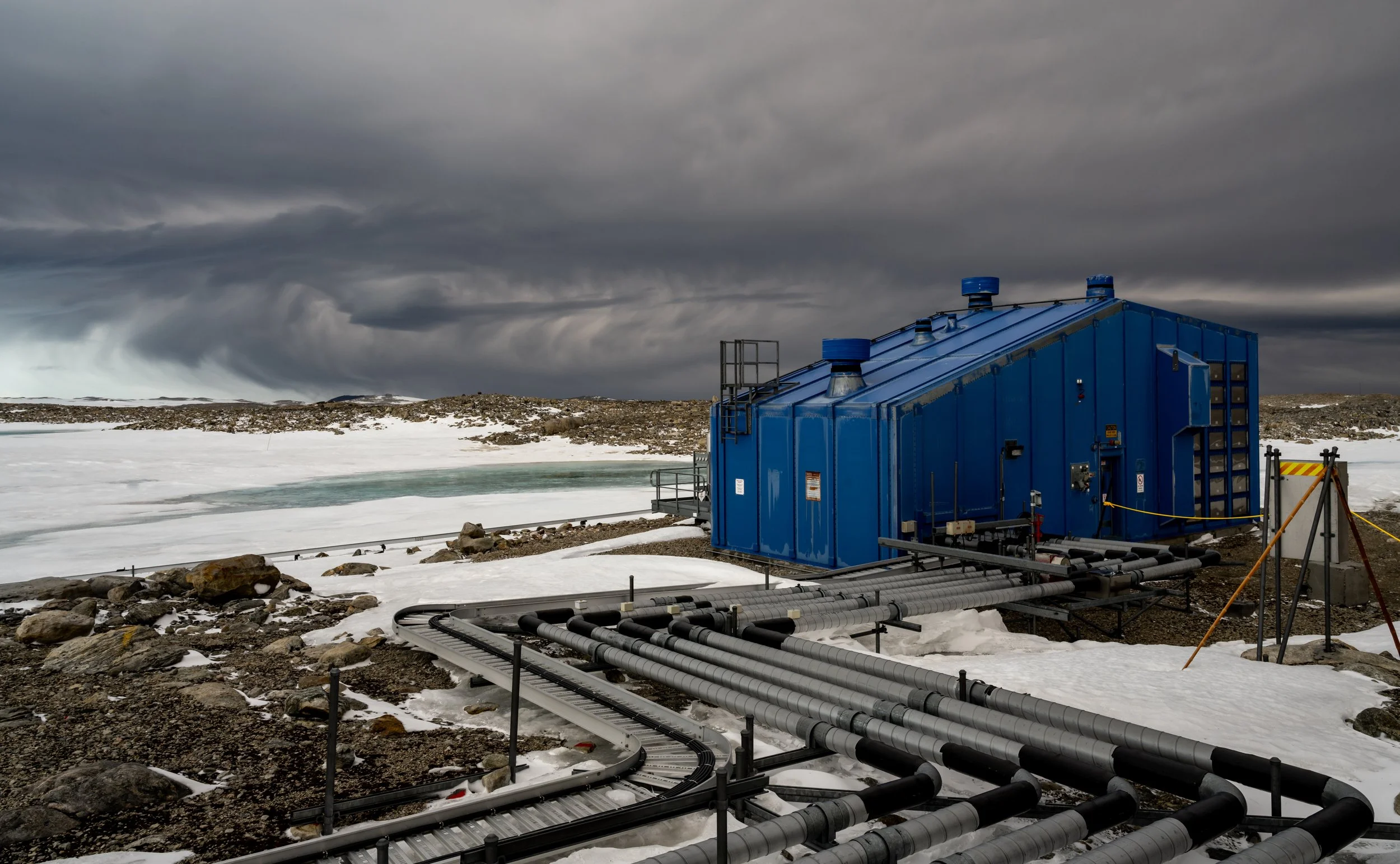 C47 - Moody skies in January with the Weather balloon building in the foreground