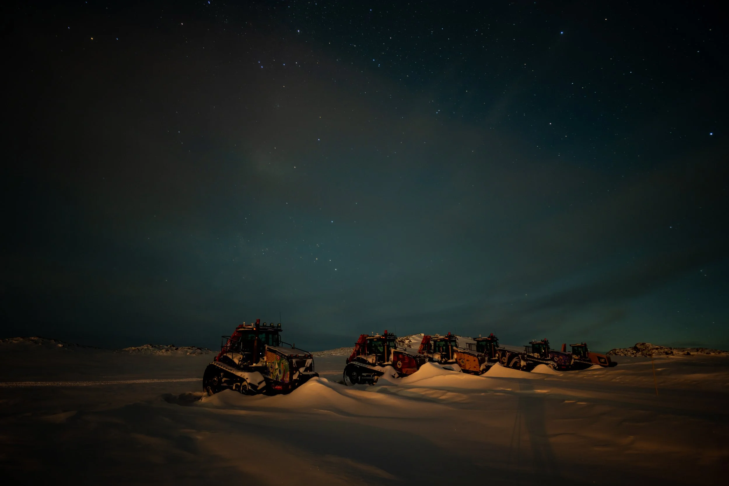 C209 - 12th of April 2022 11:18 pm - 5 of the new tractors in winter storage until the Million Year Ice Core project gets underway