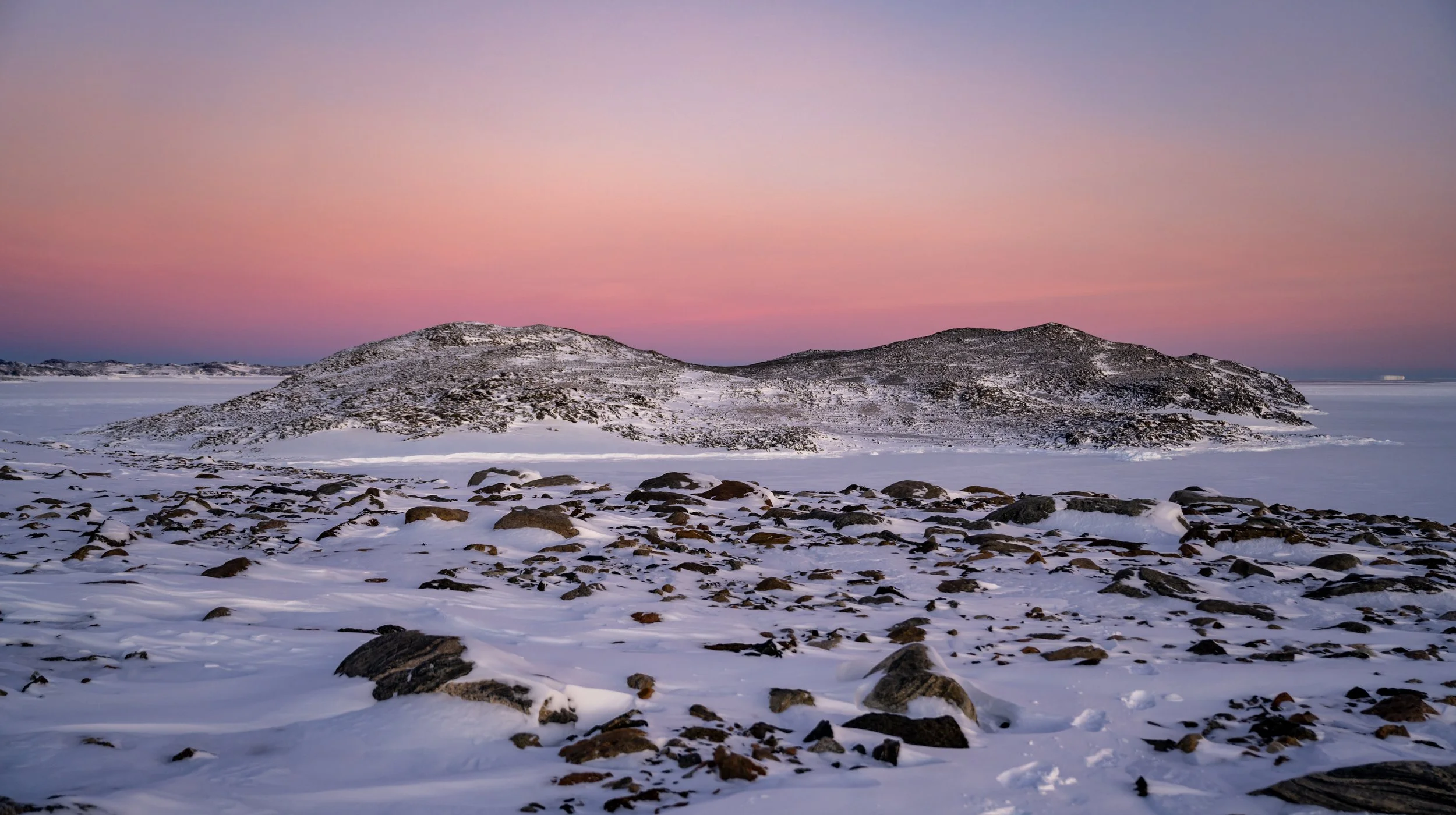 C255 - 8th of May 2022 9:13 am - the pastel colours of sunrise over Odbert Island from Robbos hut