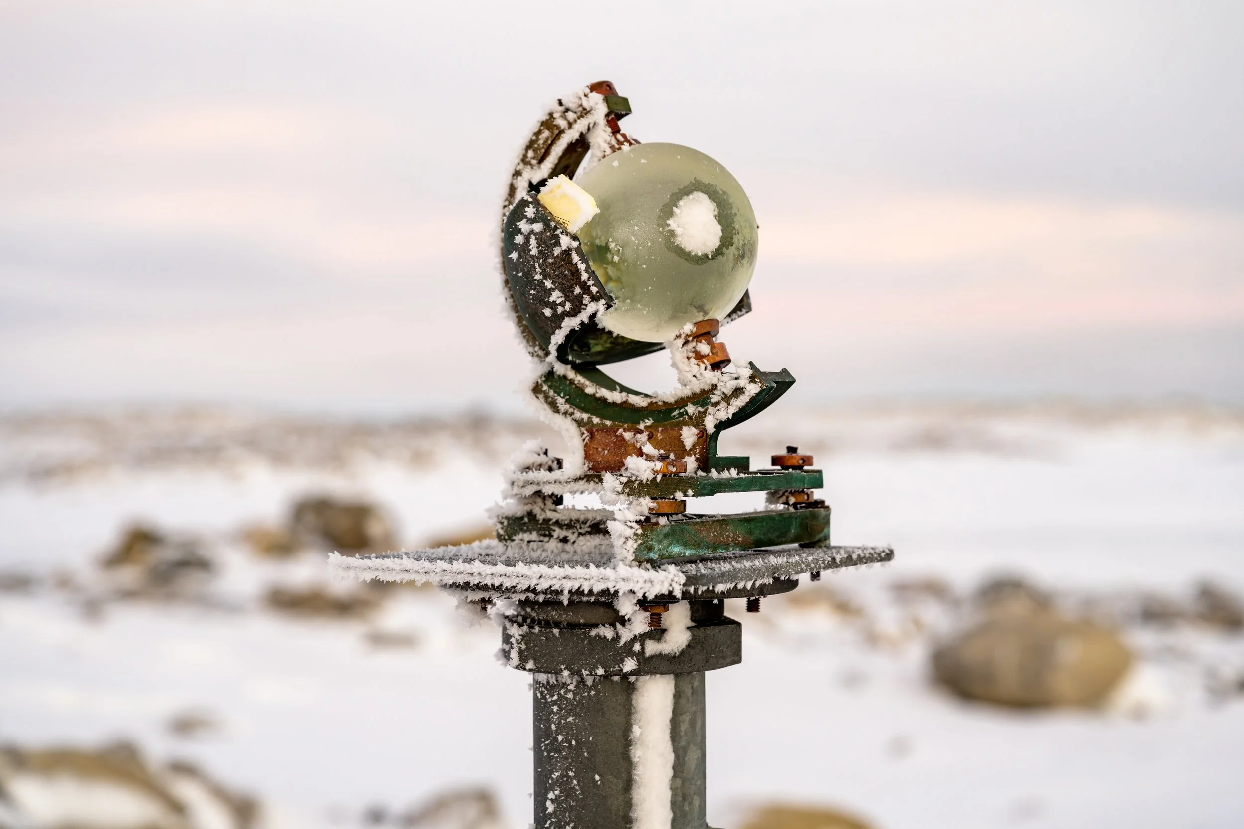 C269 - Rime frost on the Campbell Stokes sunshine recorder