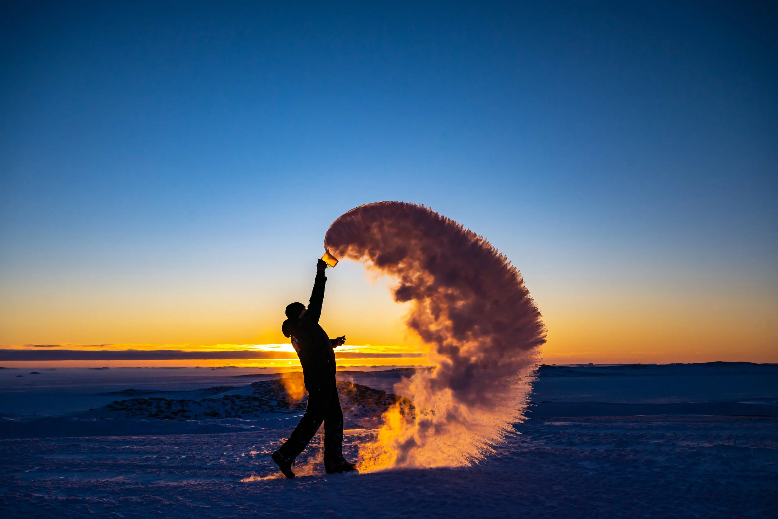 C350 - 29th June 12:56:56 pm - Sequence #1 Justin making a cloud by throwing a jug of hot water into the very cold air
