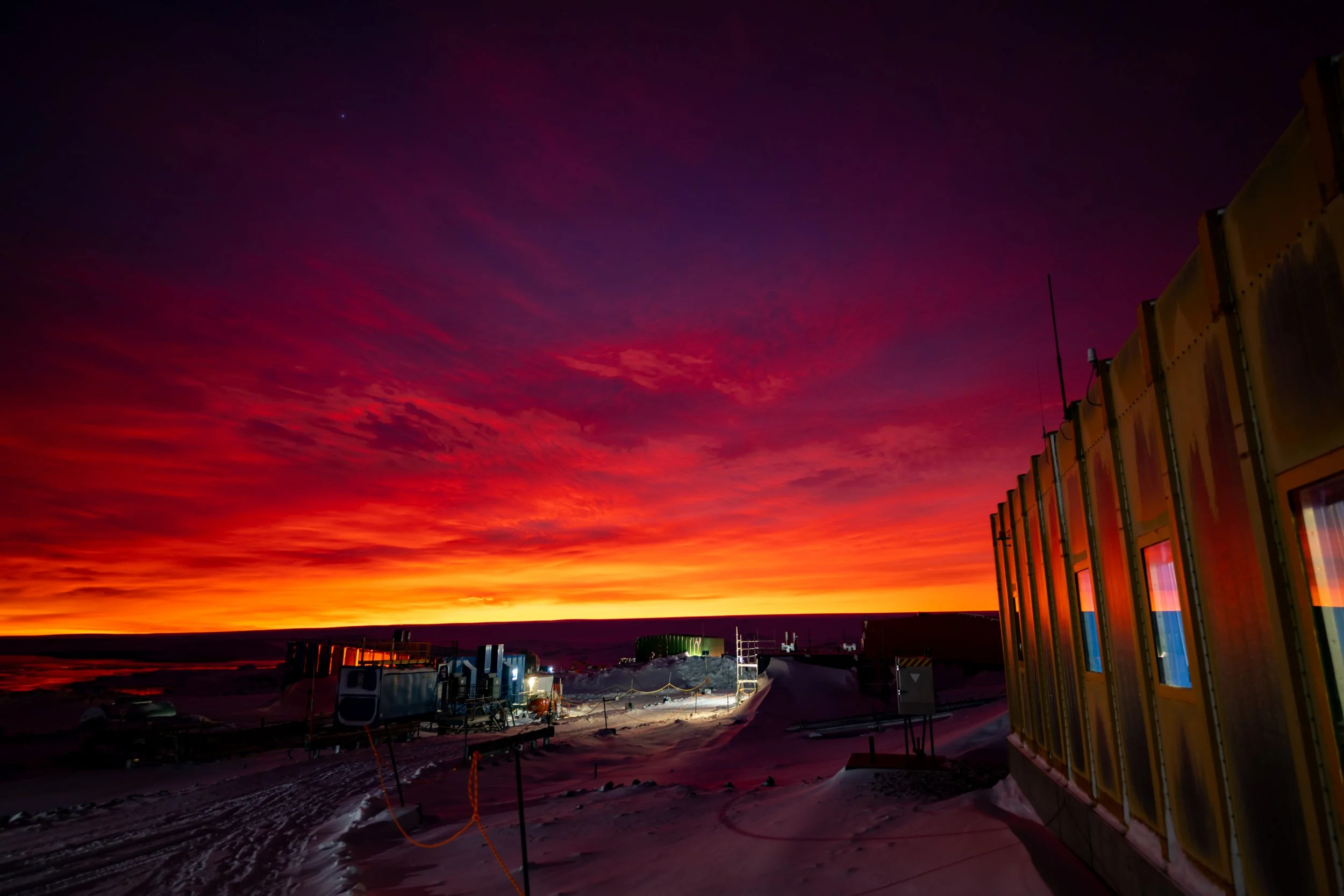 C427 - 1st of August 8:00 am - Fiery sunrise at Casey Station