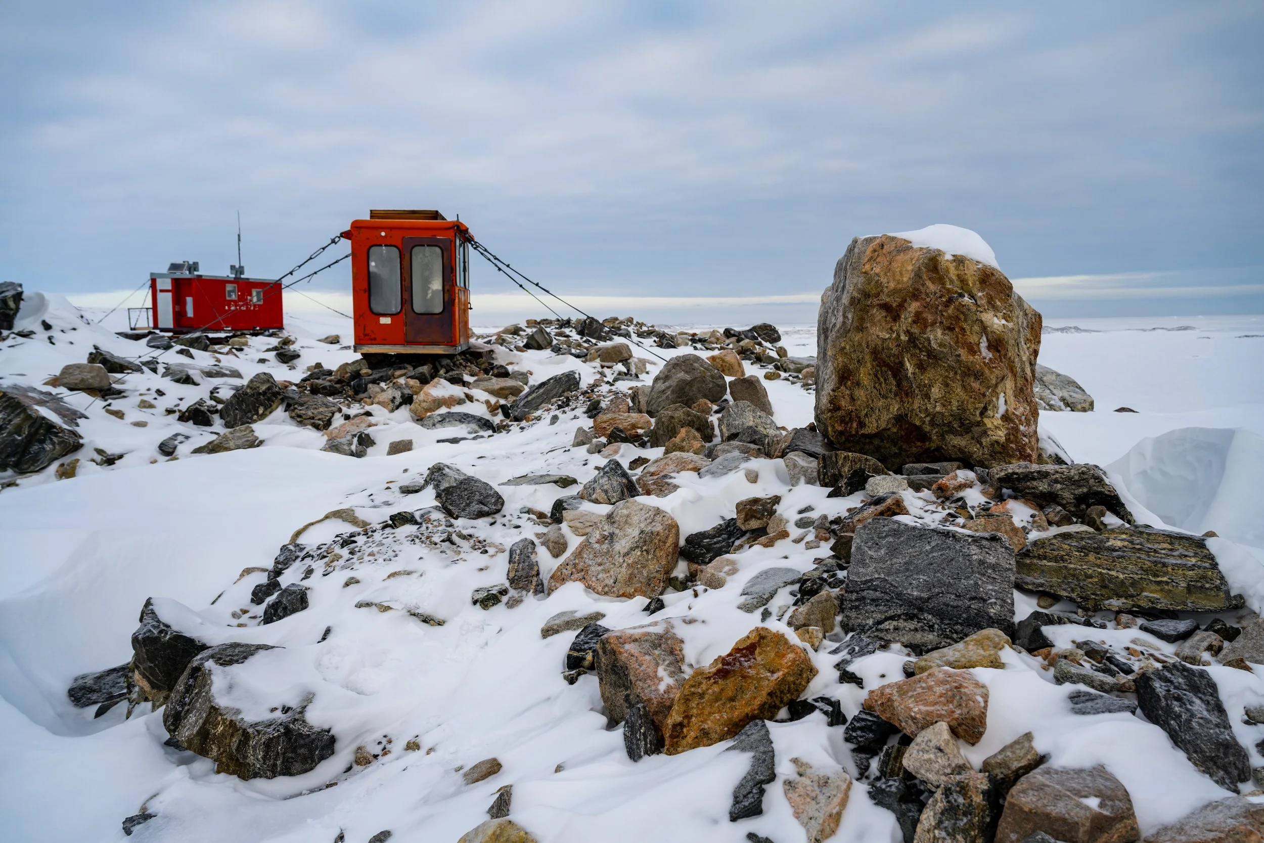 C446 - 21st of August 10:28 am - Jack's Hut and toilet overlooking the Swain Group of islands