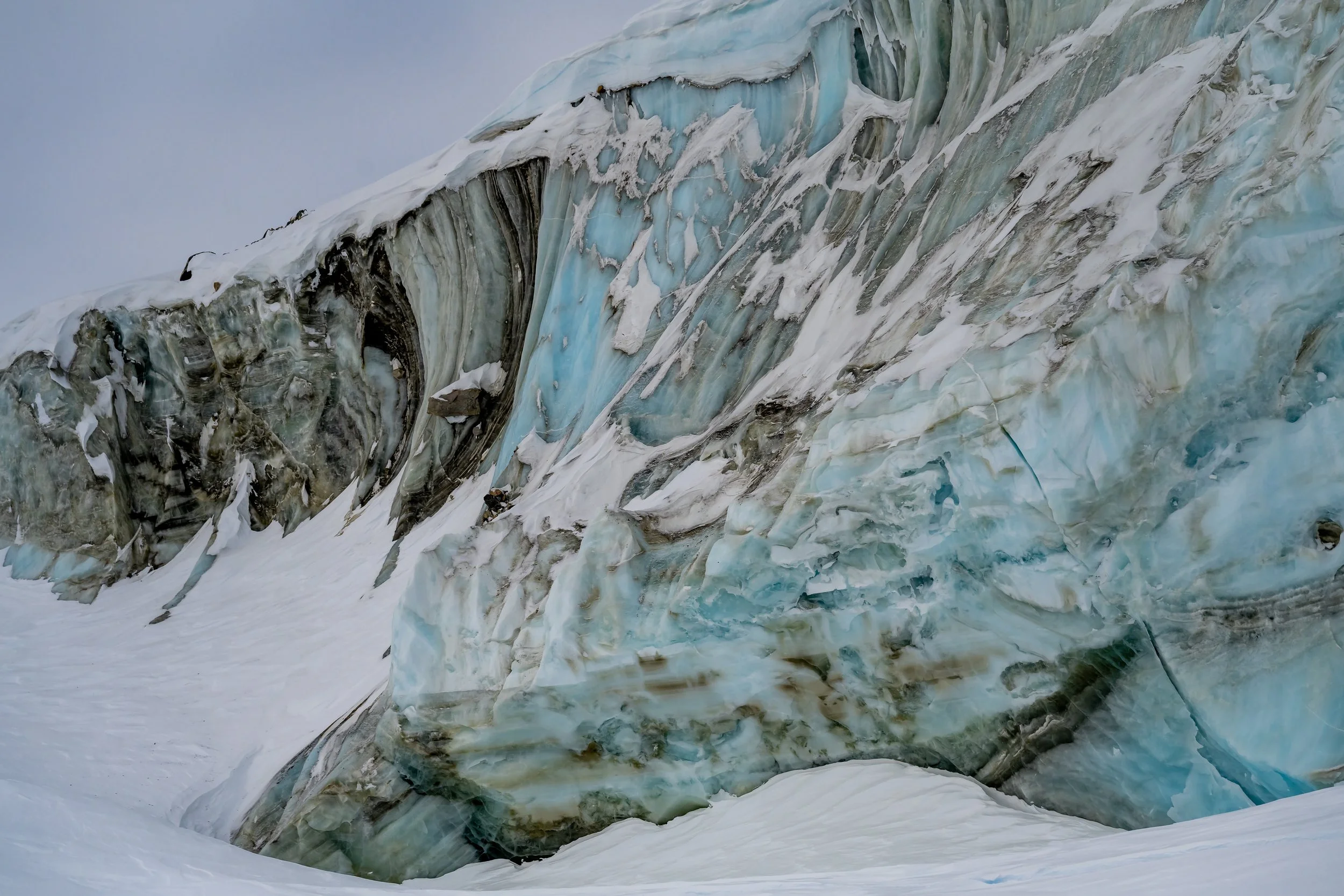 C458 - 21st of August 12:02 pm - Incredible ice cliffs on a walk on the sea ice around the Swain Group of islands