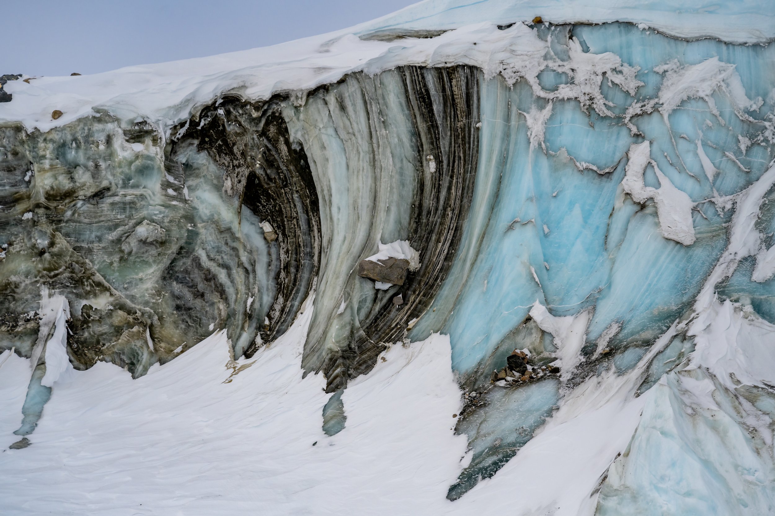 C468 - 21st of August 12:02 pm - Incredible ice cliffs on a walk on the sea ice around the Swain Group of islands