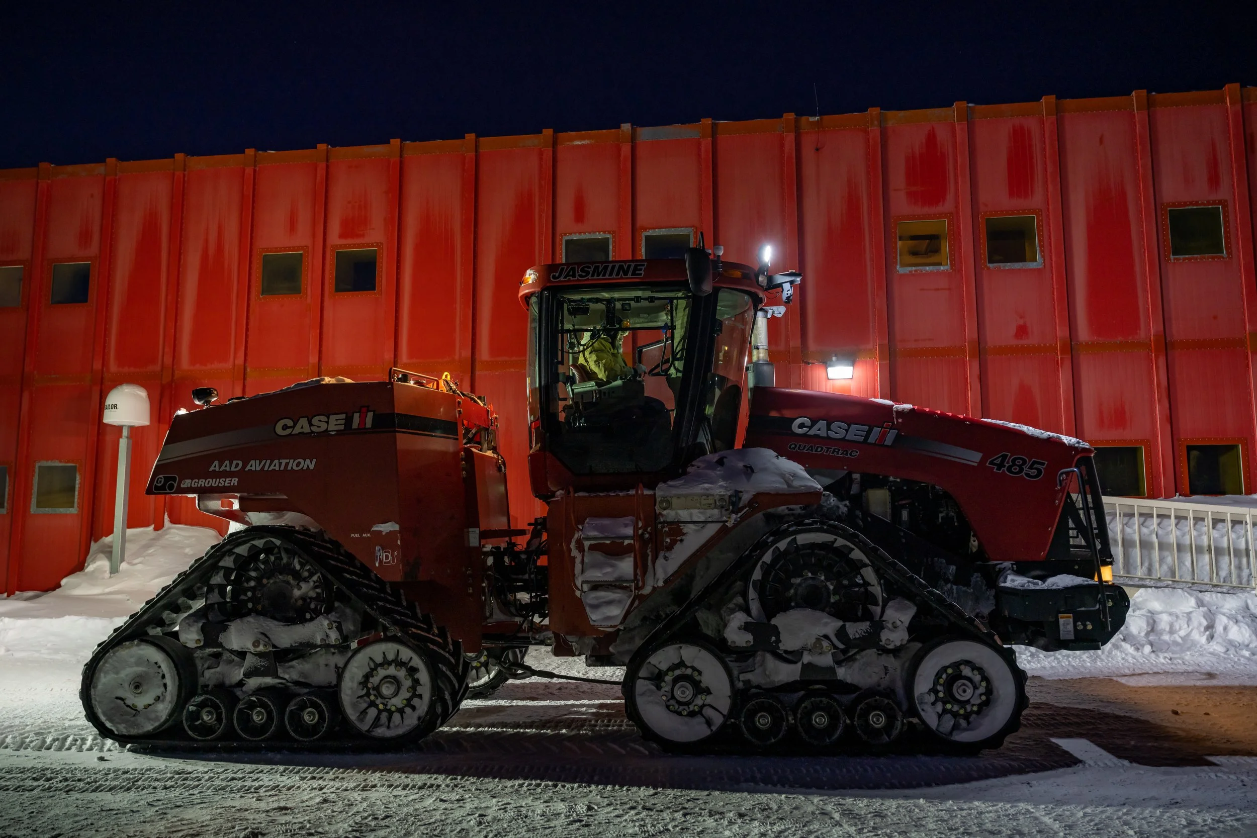 C484 - 16th of August 7:28 am Michael starting work in one of the machines that work up at Wilkins runway