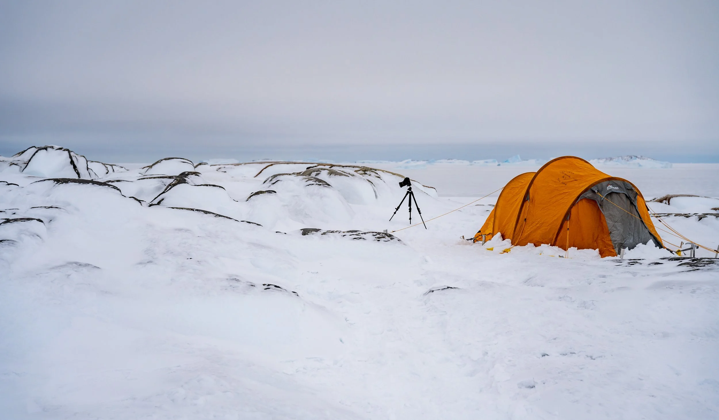 C487 - 20th of August 3:09 pm - A group of expeditioners camped out at Patterson Rocks in the Swain Group of islands
