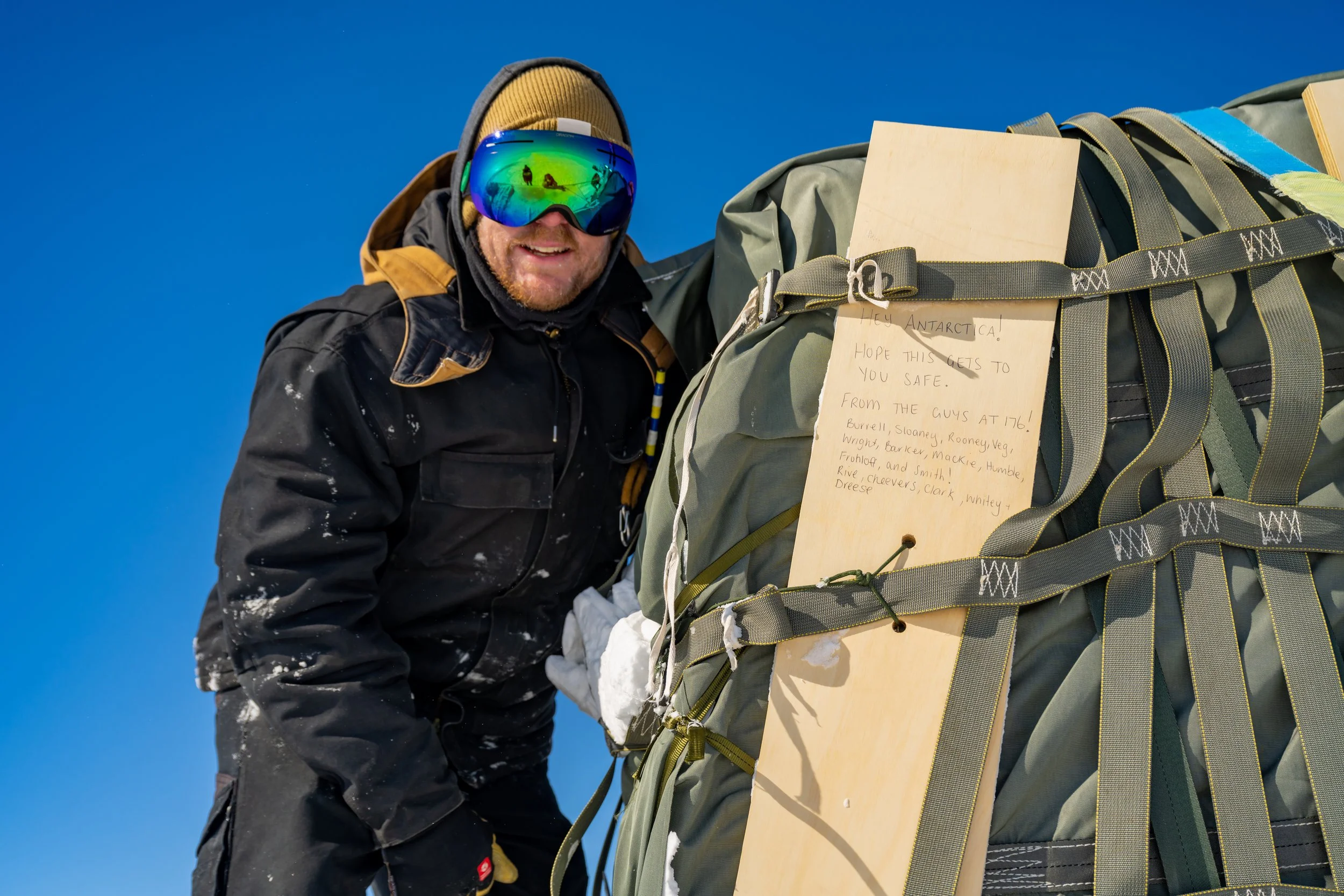 C605 - 4th of October 12:47 pm - A message from 176 Squadron on one of the packages being retrieved after the RAAF C17 A Globemaster III airdrop