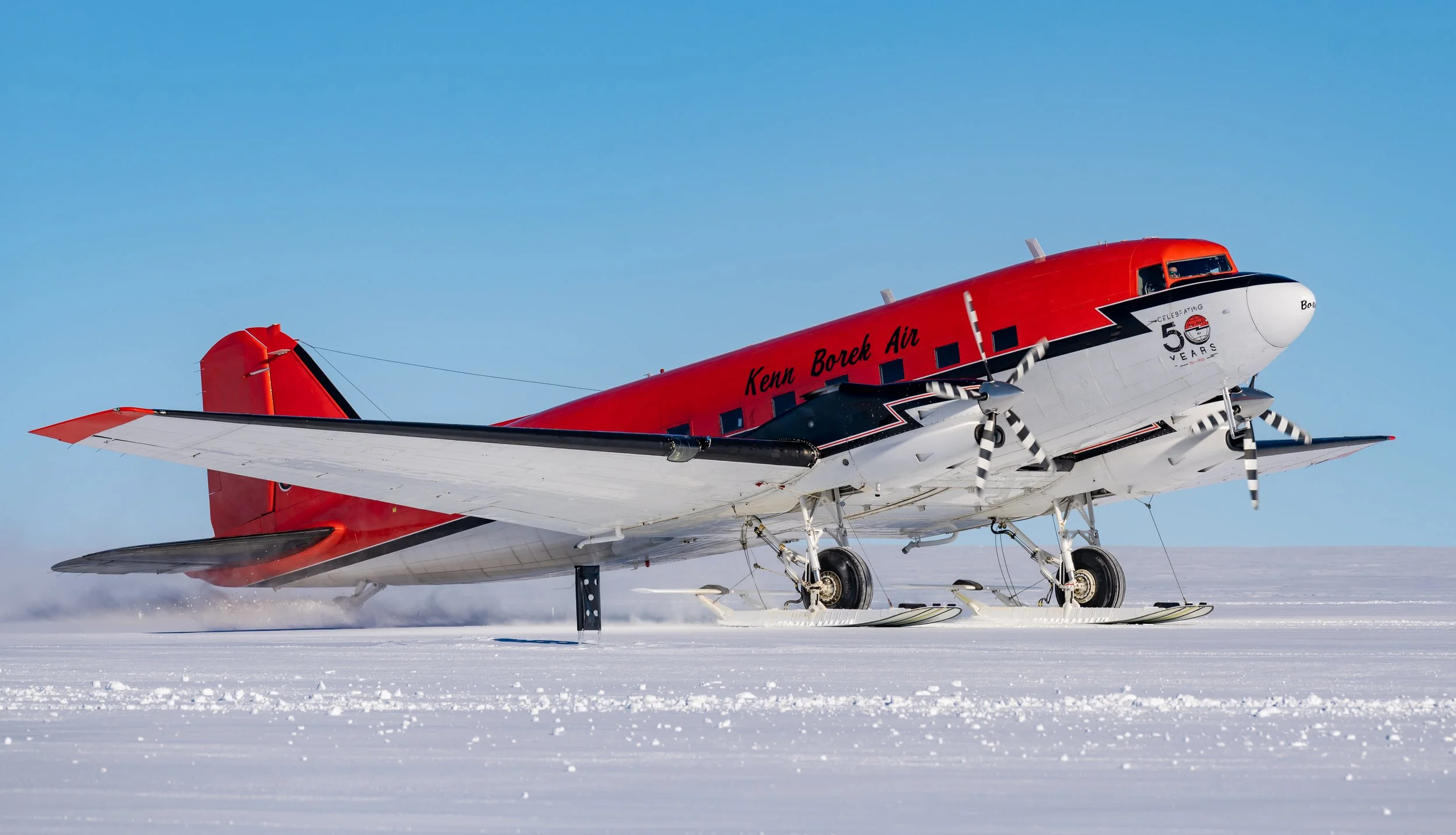 C652 - 12th of November 2022 7:47 pm - Ken Borek Basler C-FMKB (USA) arriving at Casey Skiway  after flying from McMurdo Station