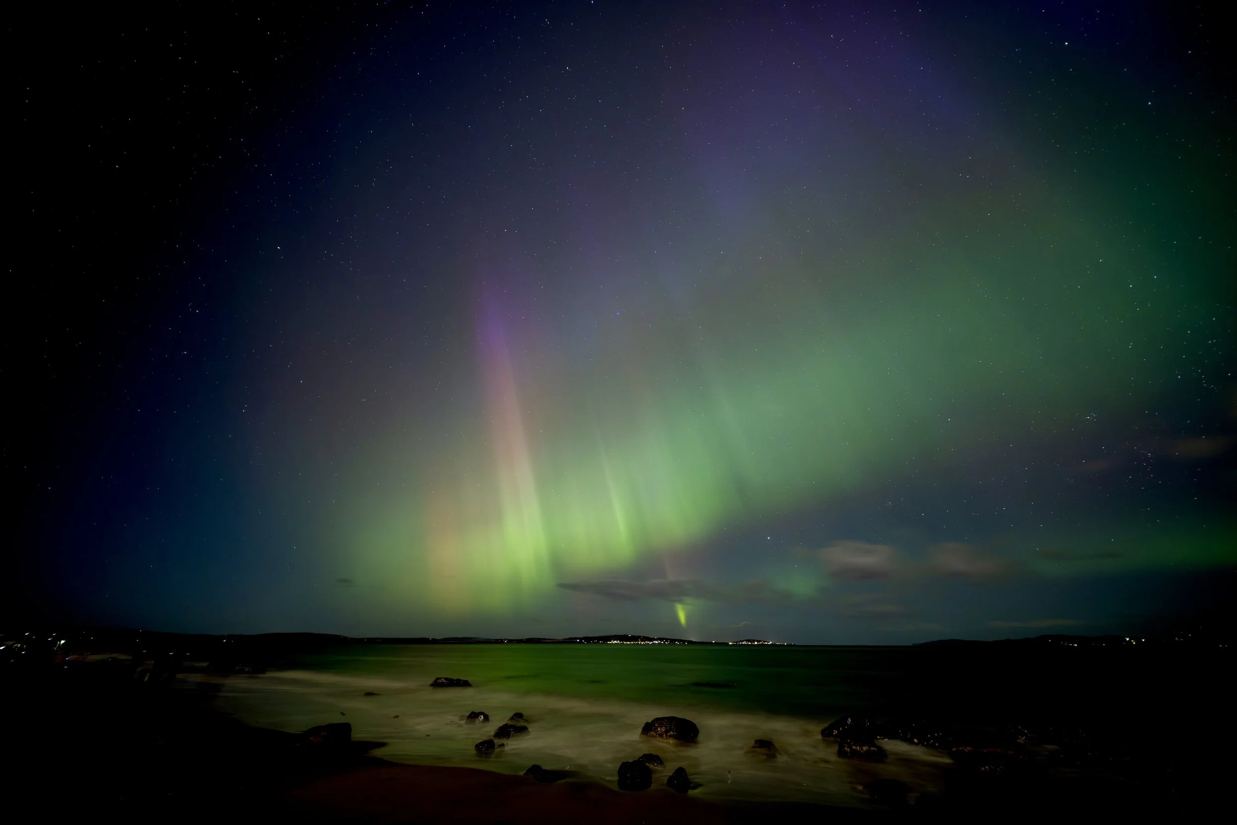  G4 Storm evening edition (Taroona Beach) 001 - October 11th 2024 9:00 pm, Nikon Z7ii, LAOWA FFII 10mm F2.8 C&amp;D Dreamer, ISO 500, f/2.8 exp 15 secs. 