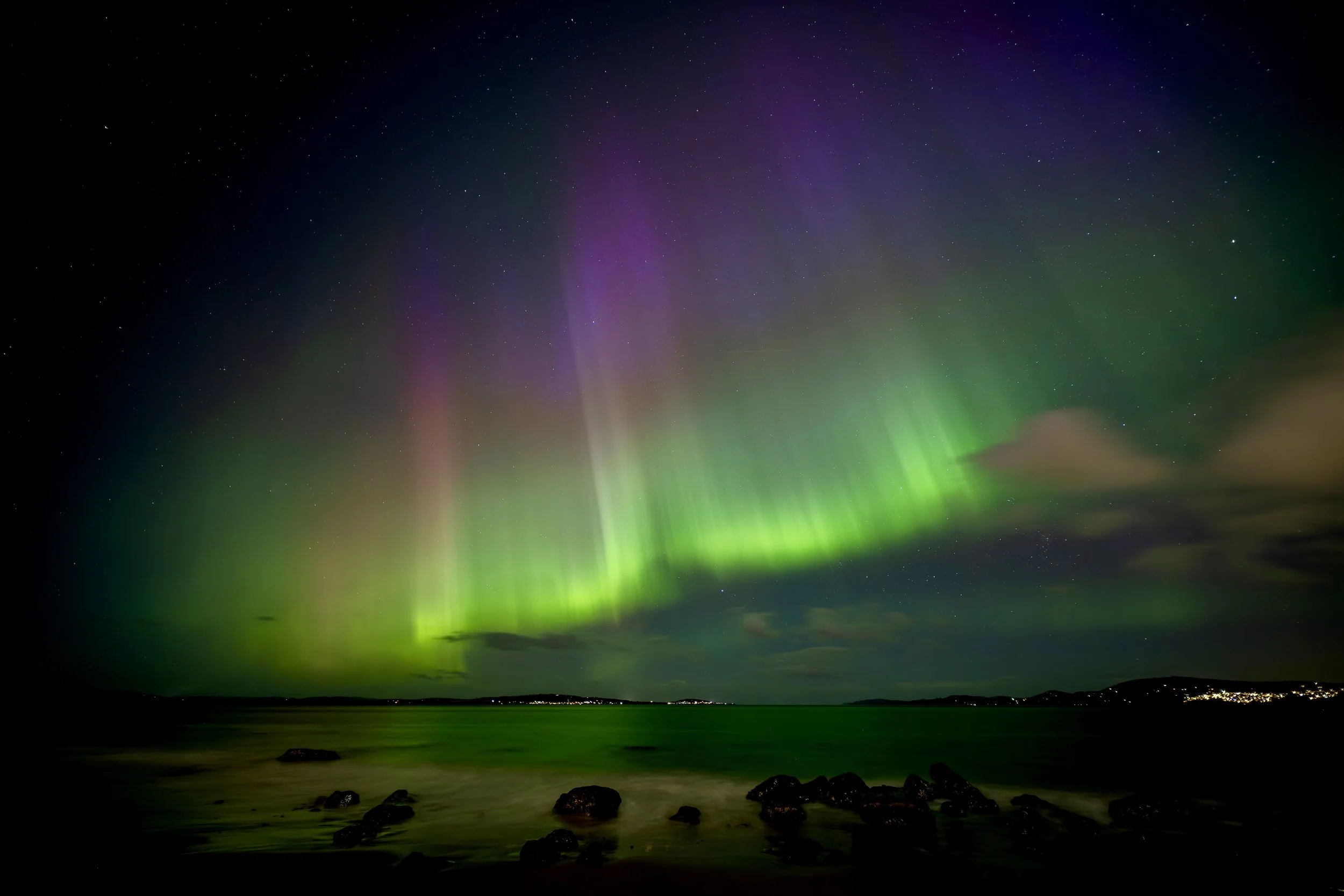  G4 Storm evening edition (Taroona Beach) 002 - October 11th 2024 9:01 pm, Nikon Z7ii, LAOWA FFII 10mm F2.8 C&amp;D Dreamer, ISO 500, f/2.8 exp 15 secs. 