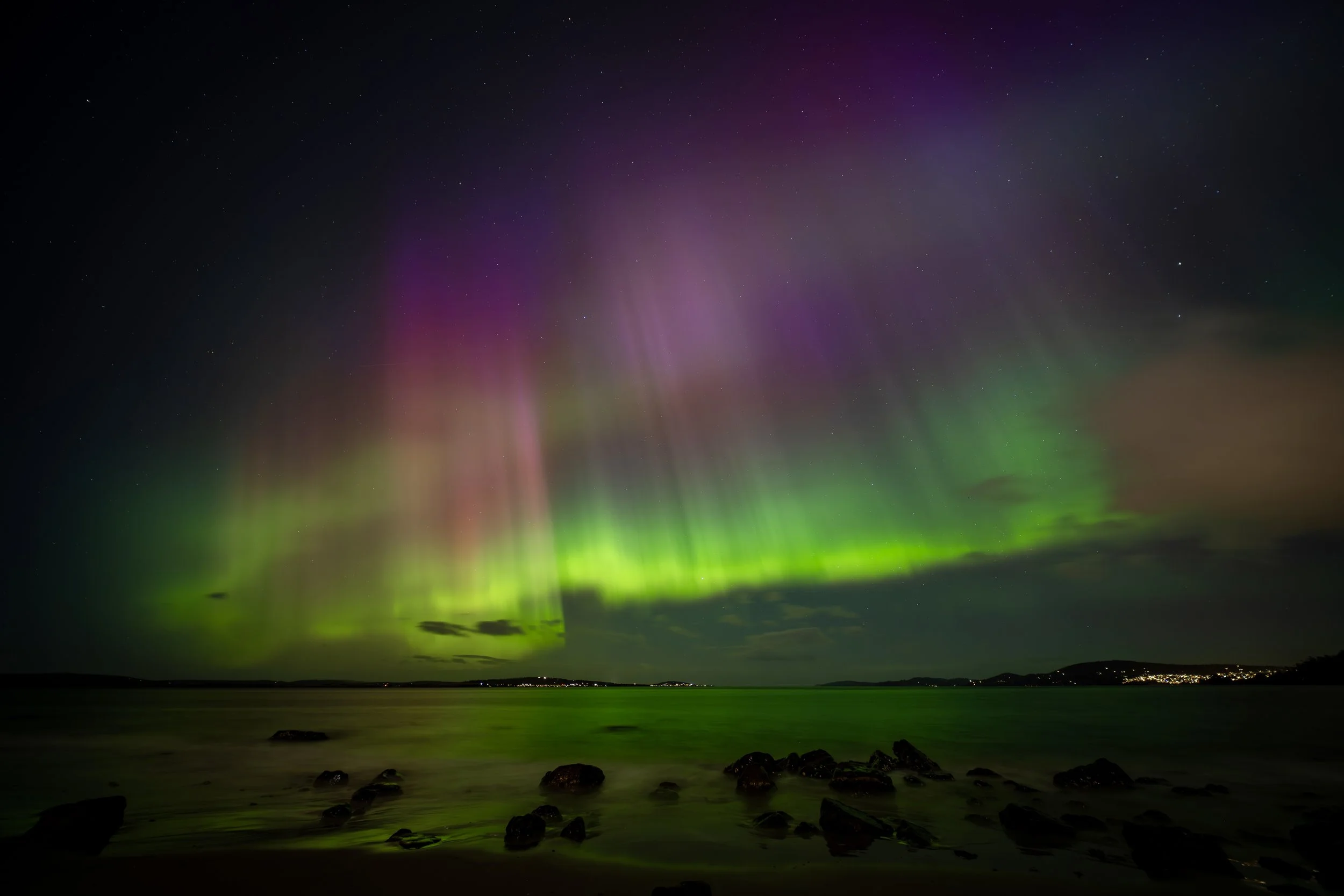  G4 Storm evening edition (Taroona Beach) 003 - October 11th 2024 9:03 pm, Nikon Z7ii, LAOWA FFII 10mm F2.8 C&amp;D Dreamer, ISO 500, f/2.8 exp 13 secs. 