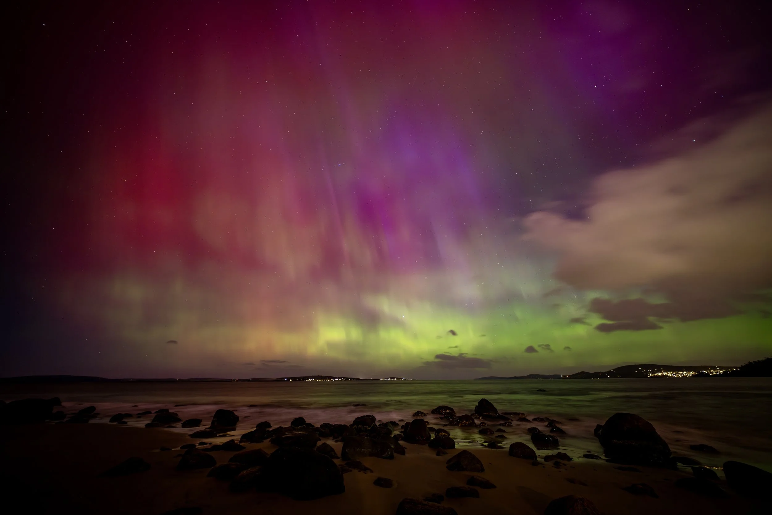  G4 Storm evening edition (Taroona Beach) 010 - October 11th 2024 9:15 pm, Nikon Z7ii, LAOWA FFII 10mm F2.8 C&amp;D Dreamer, ISO 640, f/2.8 exp 06 secs. 