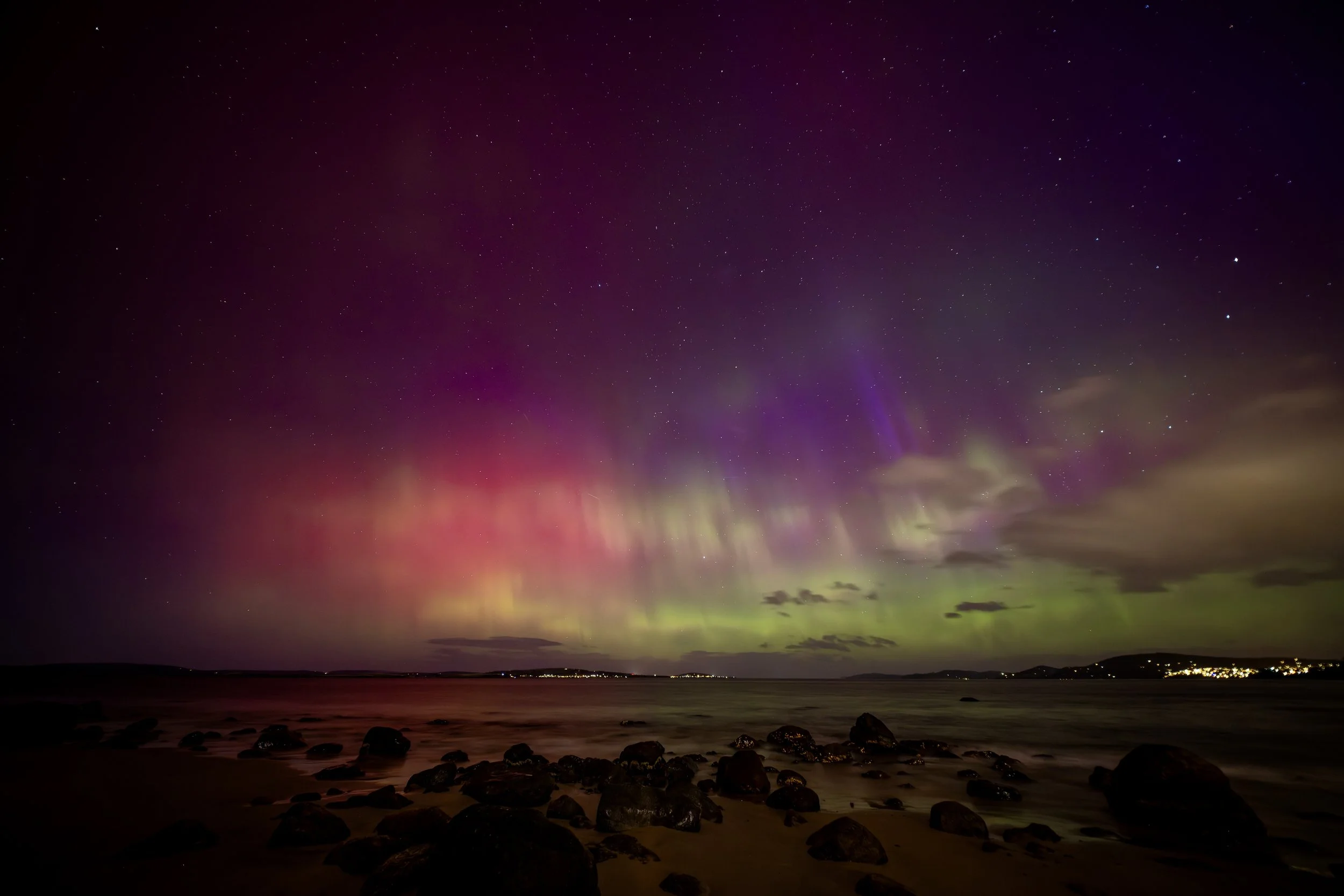  G4 Storm evening edition (Taroona Beach) 011 - October 11th 2024 9:24 pm, Nikon Z7ii, LAOWA FFII 10mm F2.8 C&amp;D Dreamer, ISO 800, f/2.8 exp 06 secs. 