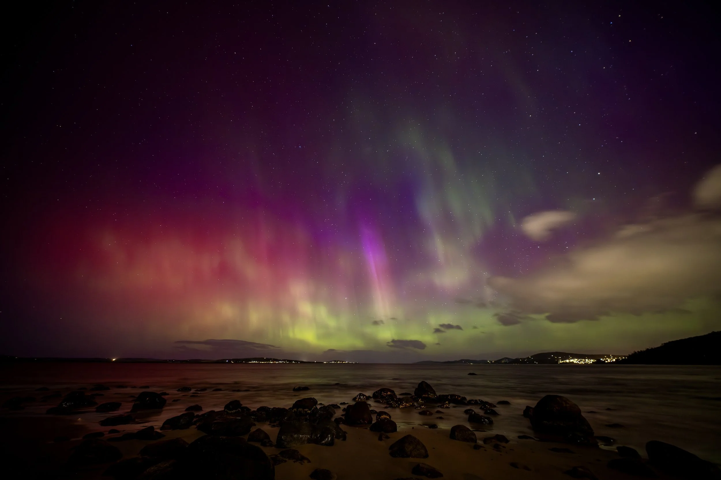  G4 Storm evening edition (Taroona Beach) 012 - October 11th 2024 9:25 pm, Nikon Z7ii, LAOWA FFII 10mm F2.8 C&amp;D Dreamer, ISO 800, f/2.8 exp 06 secs. 