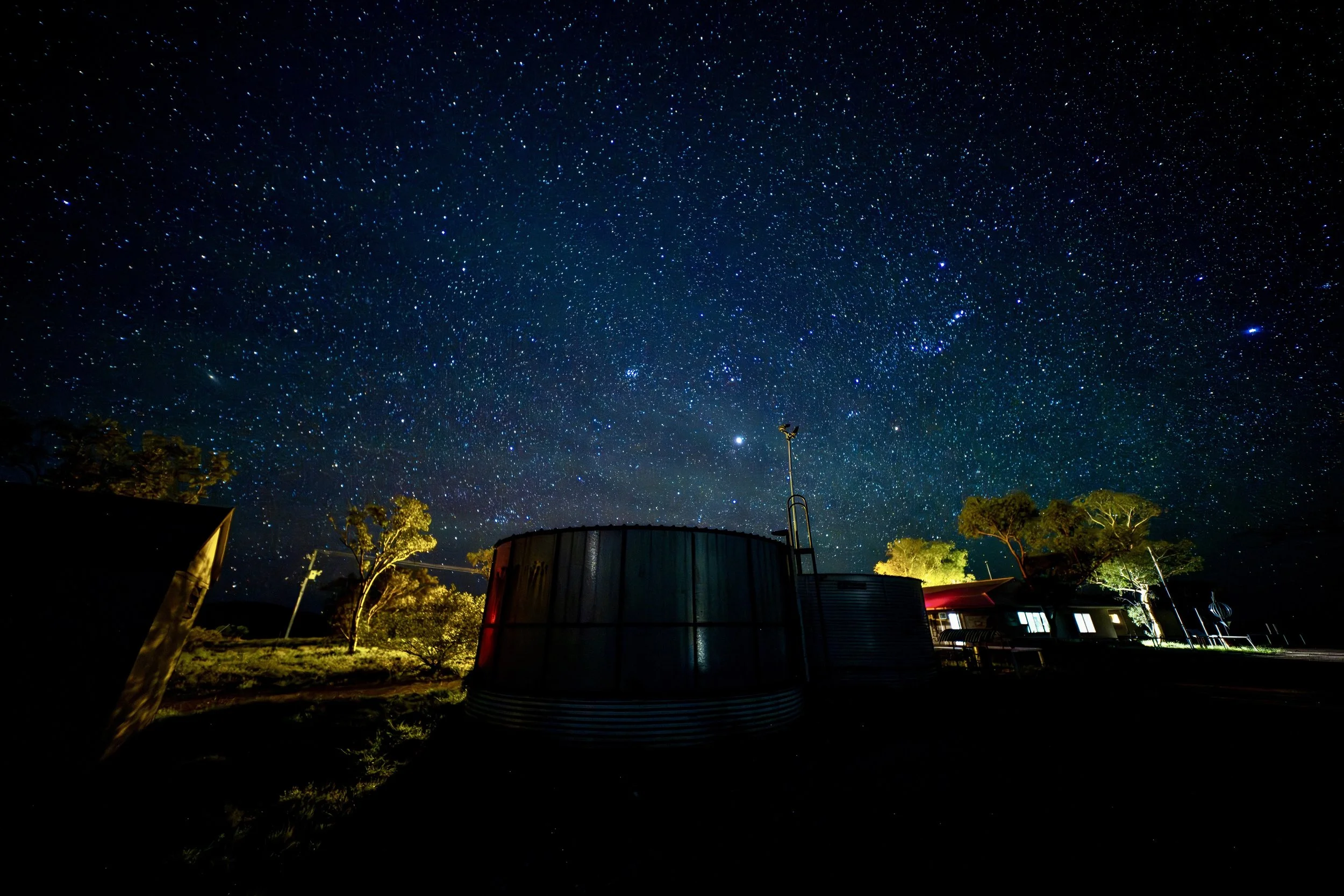 G026- 2nd of December 2024 21:33  - Night shot of the eastern sky - with the station buildings in the foreground - taken with LAOWA FFII 10mm F2.8 C&D Dreamer lens ISO 1000 f/2.8 exp 15sec