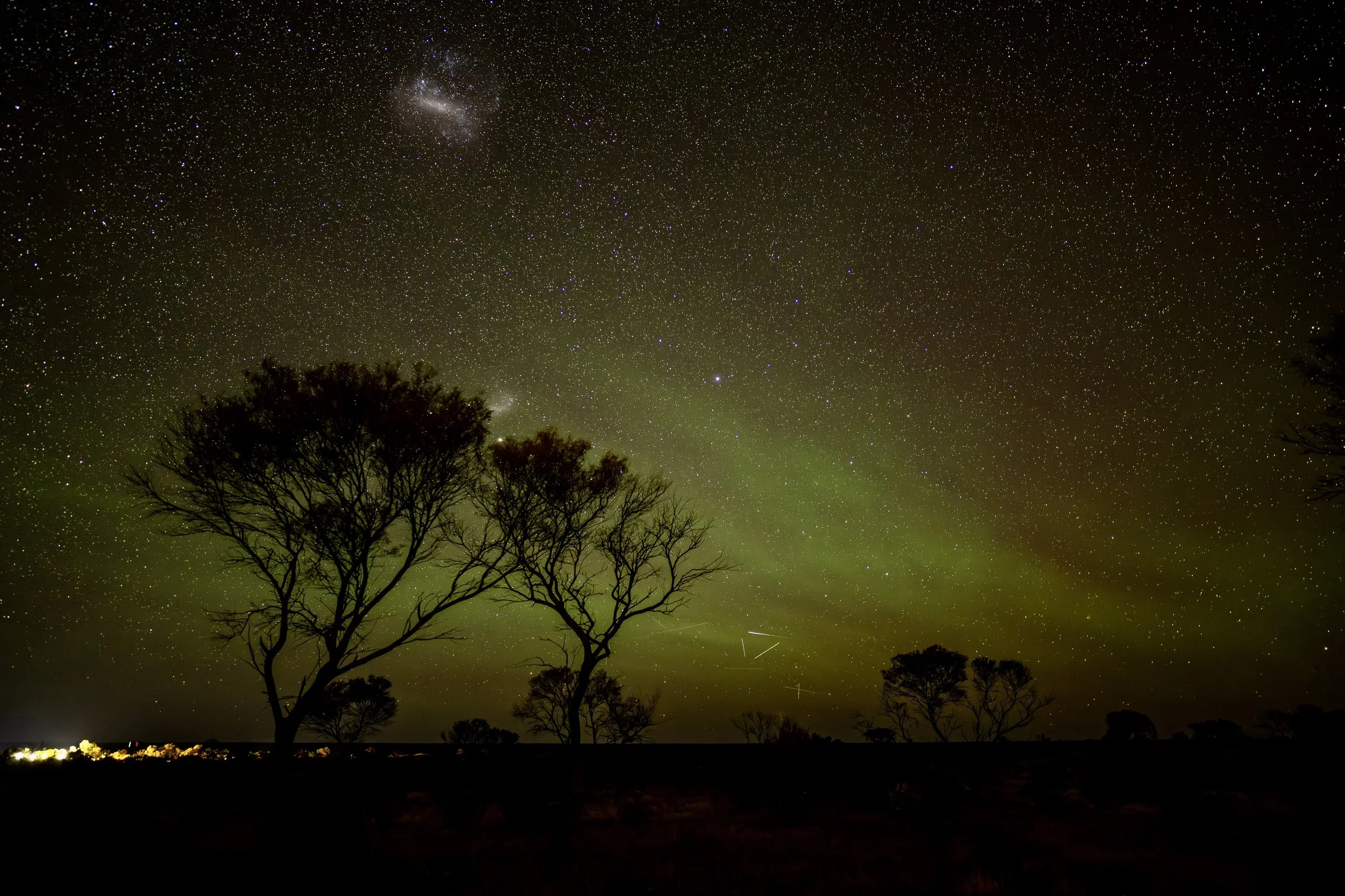 G164 -1st of February  2025 21:35 - Night shot of green air glow to the south - ISO 1000 f/1.8 15sec