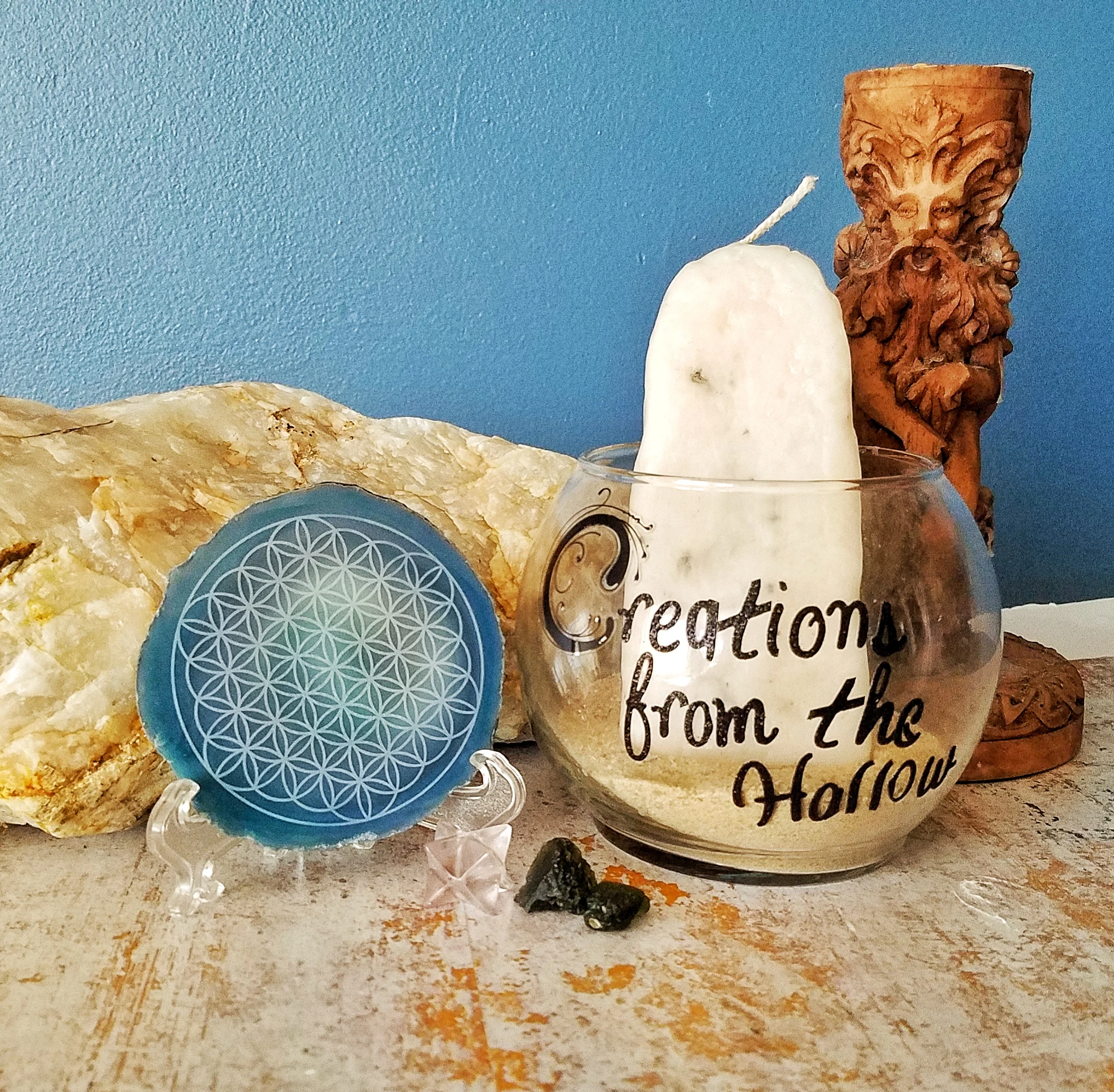 Molded Moldavite Candle