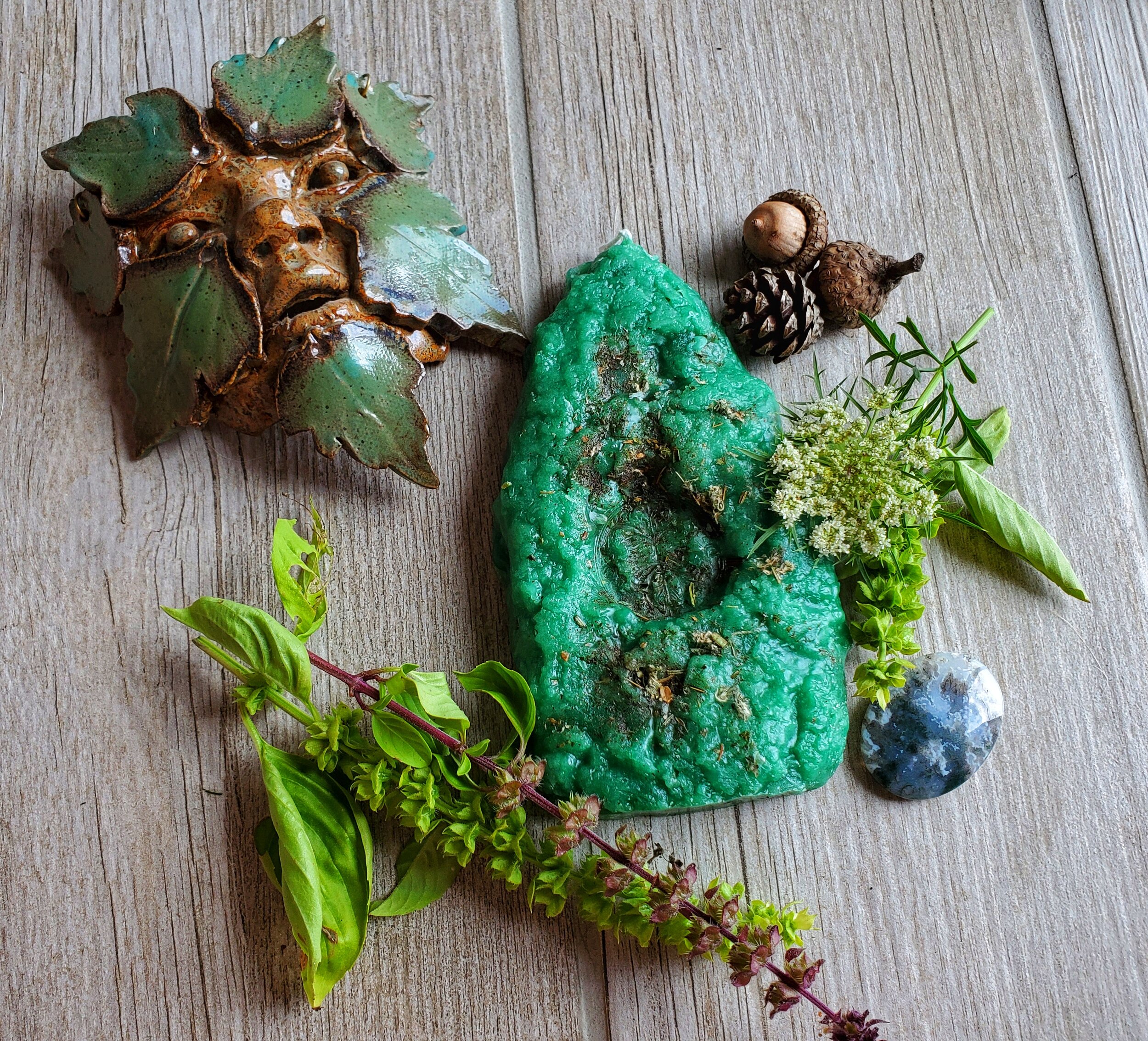 Molded Greenman Candle