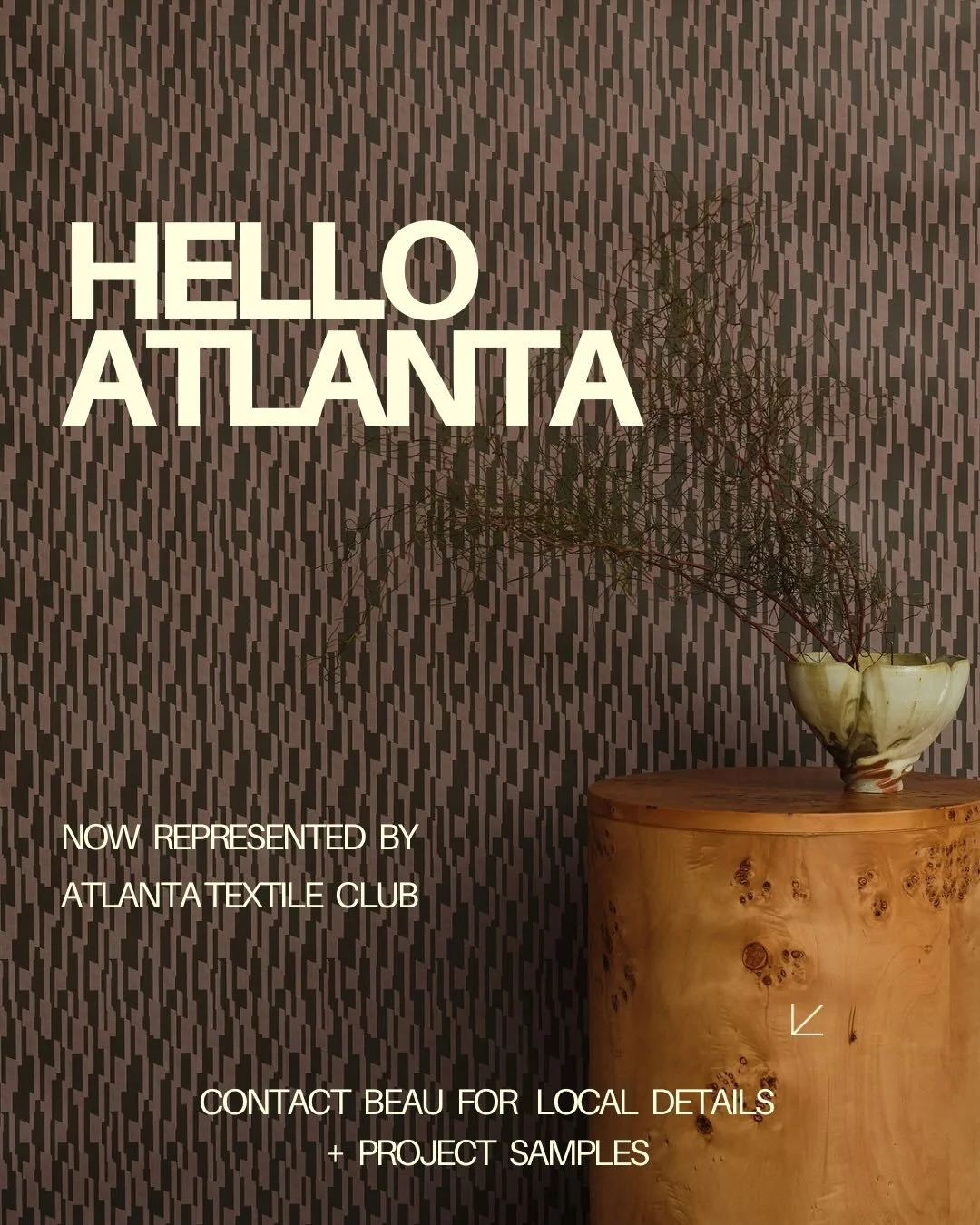 We are excited to share we are now represented in ATLANTA by @atlantatextileclub ✨

Wallcoverings on the way and fabrics have LANDED! 

Reach out to Beau who will be able to assist you with all the local sampling and details! 

More info on our conta