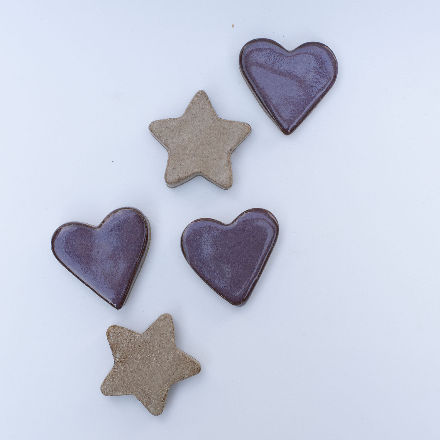 Tic Tac Toe : Hearts and Stars (Purple and Beige)