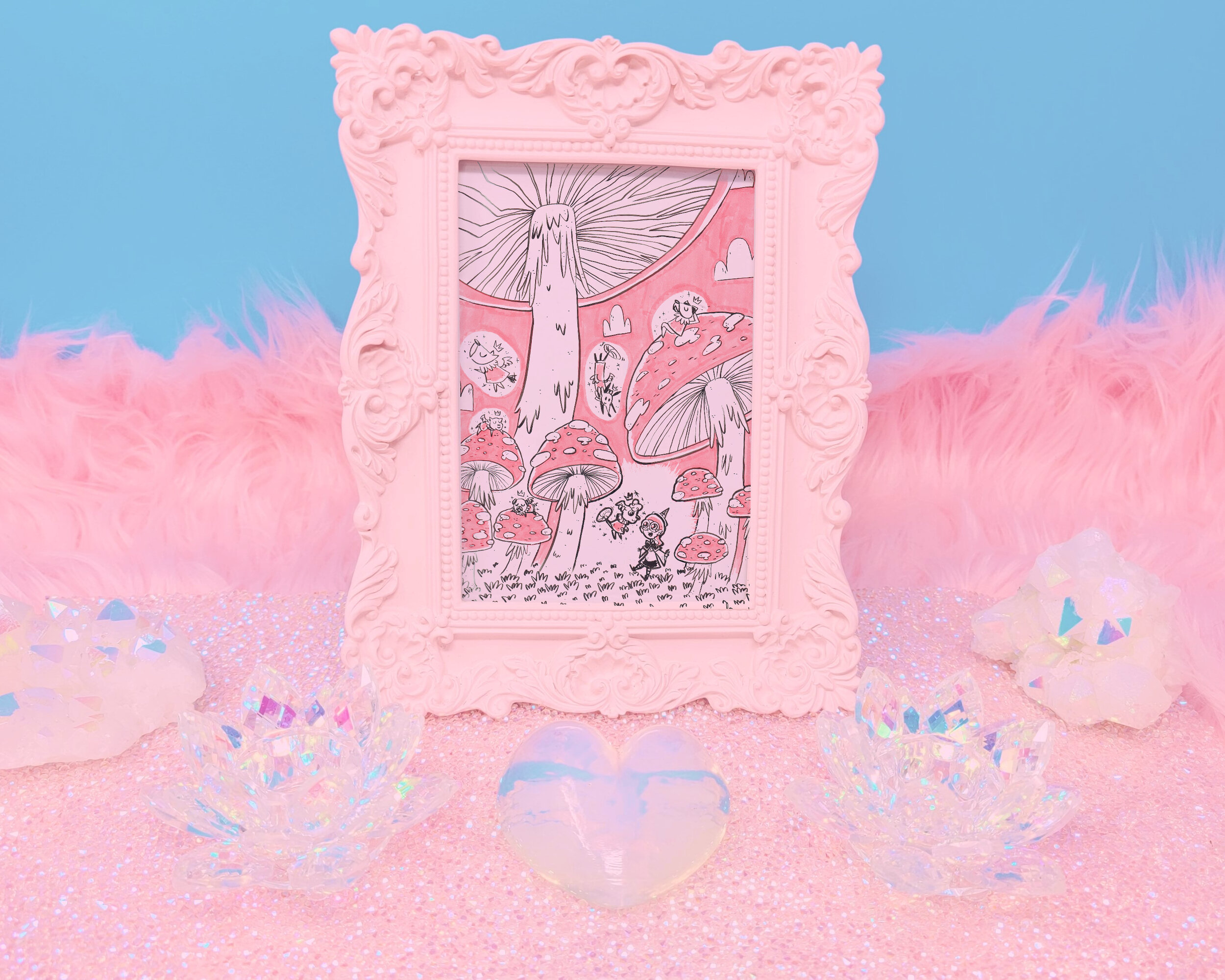 Fungi Fairy Forest Art Print