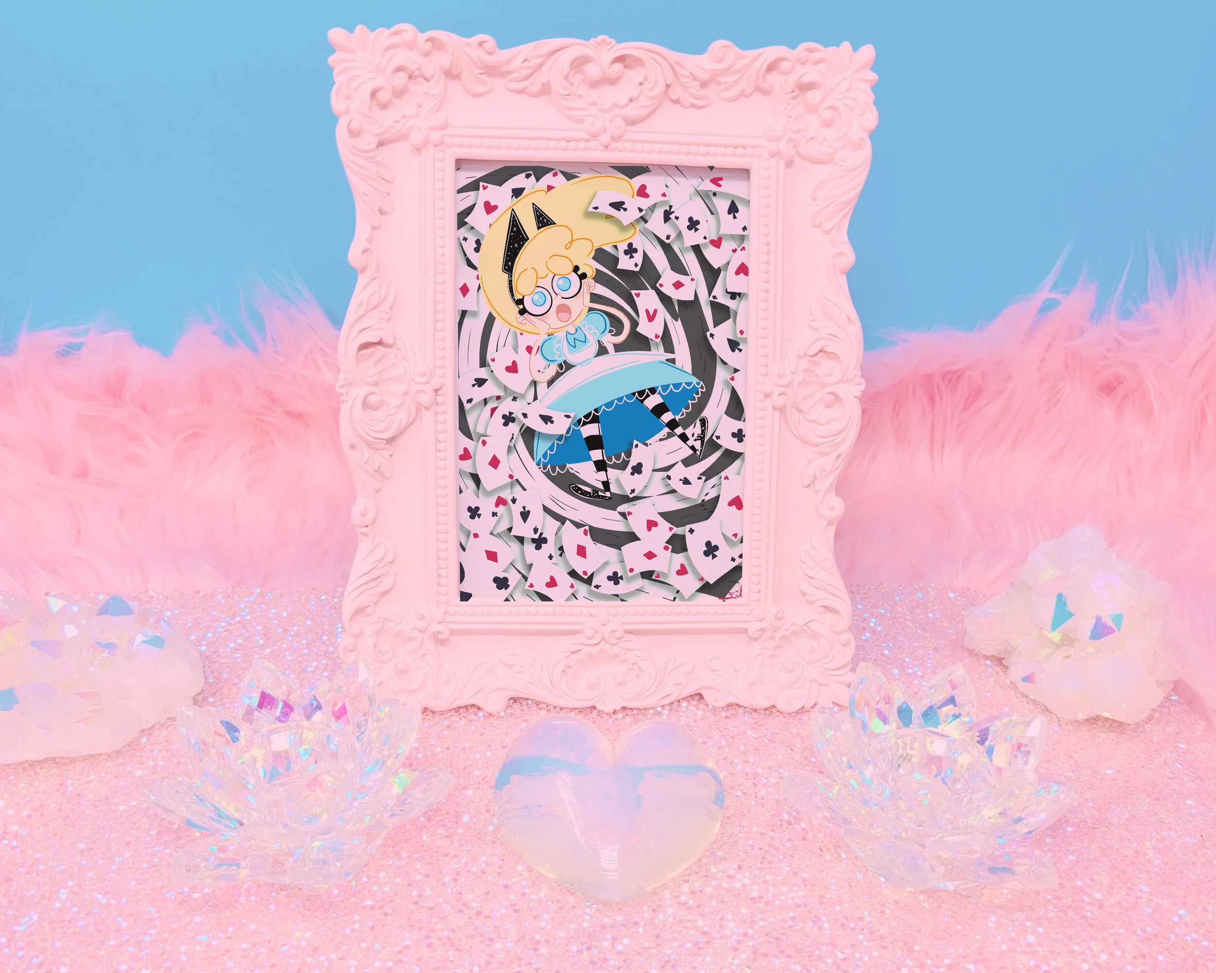 Alice Caught in the Cards Art Print