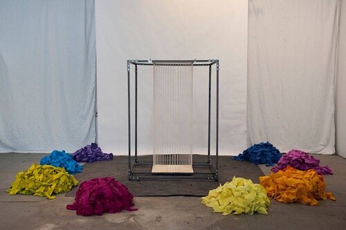 Jennifer-Zackin-Vortex-Weave-Project-cloth-strips-and-frame-ready-to-weave.jpg