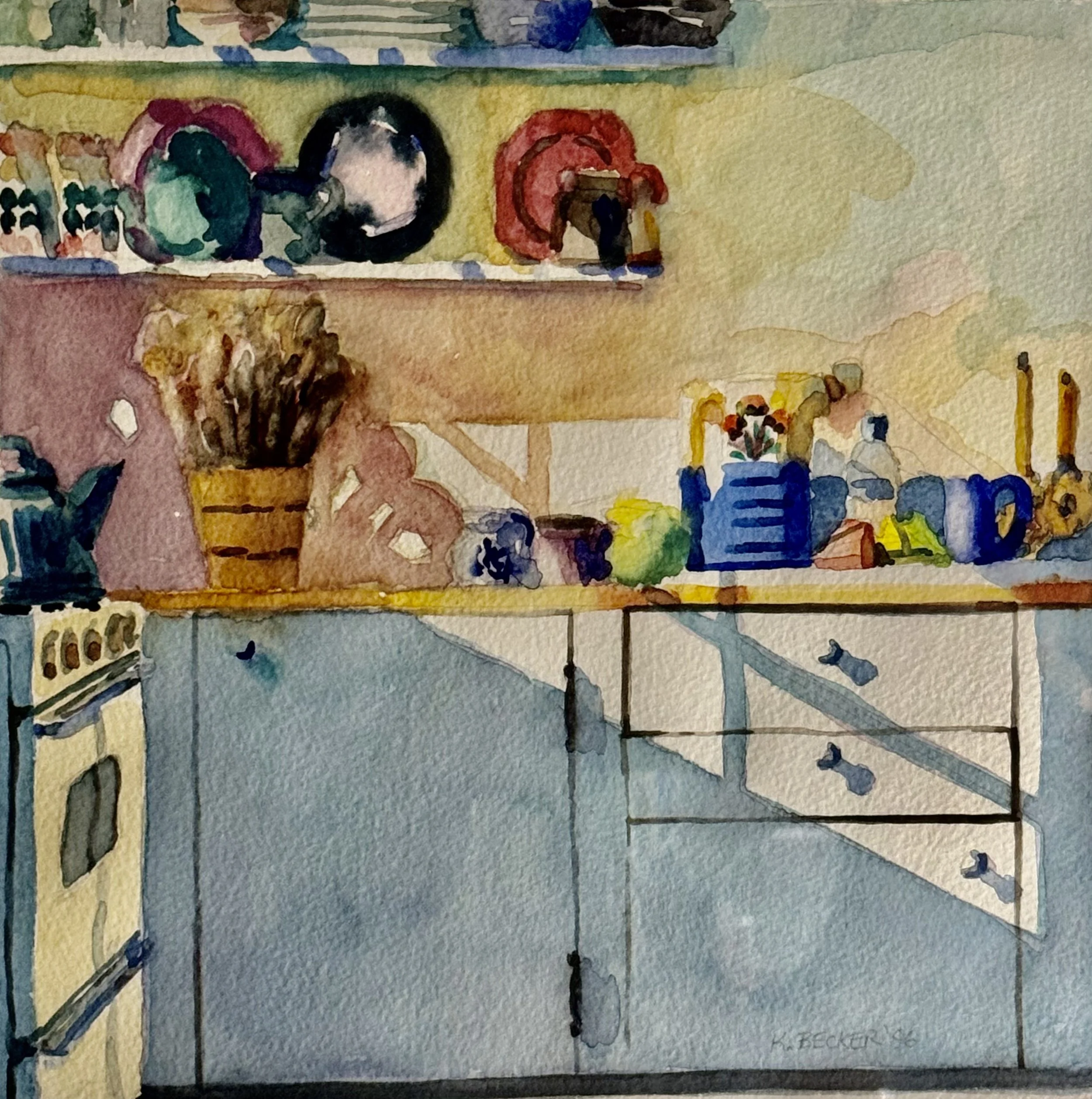Kitchen, III’ 1996 Watercolors 10.5" x 10.5"