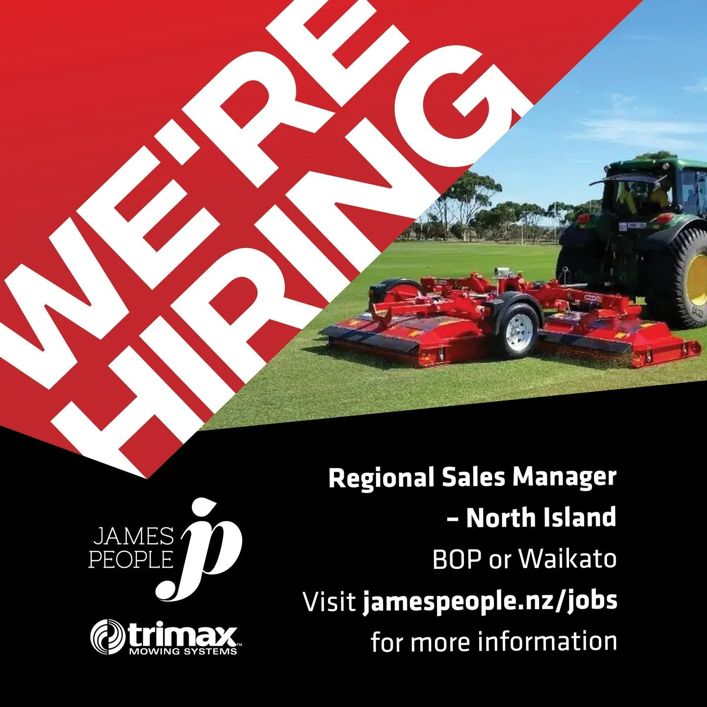 Join Trimax Mowing Systems as the Regional Sales Manager to lead relationships with dealers and customers across the North Island for this innovative, global, NZ owned brand.
Could you be the one we are looking for?
Apply here: https://www.seek.co.nz