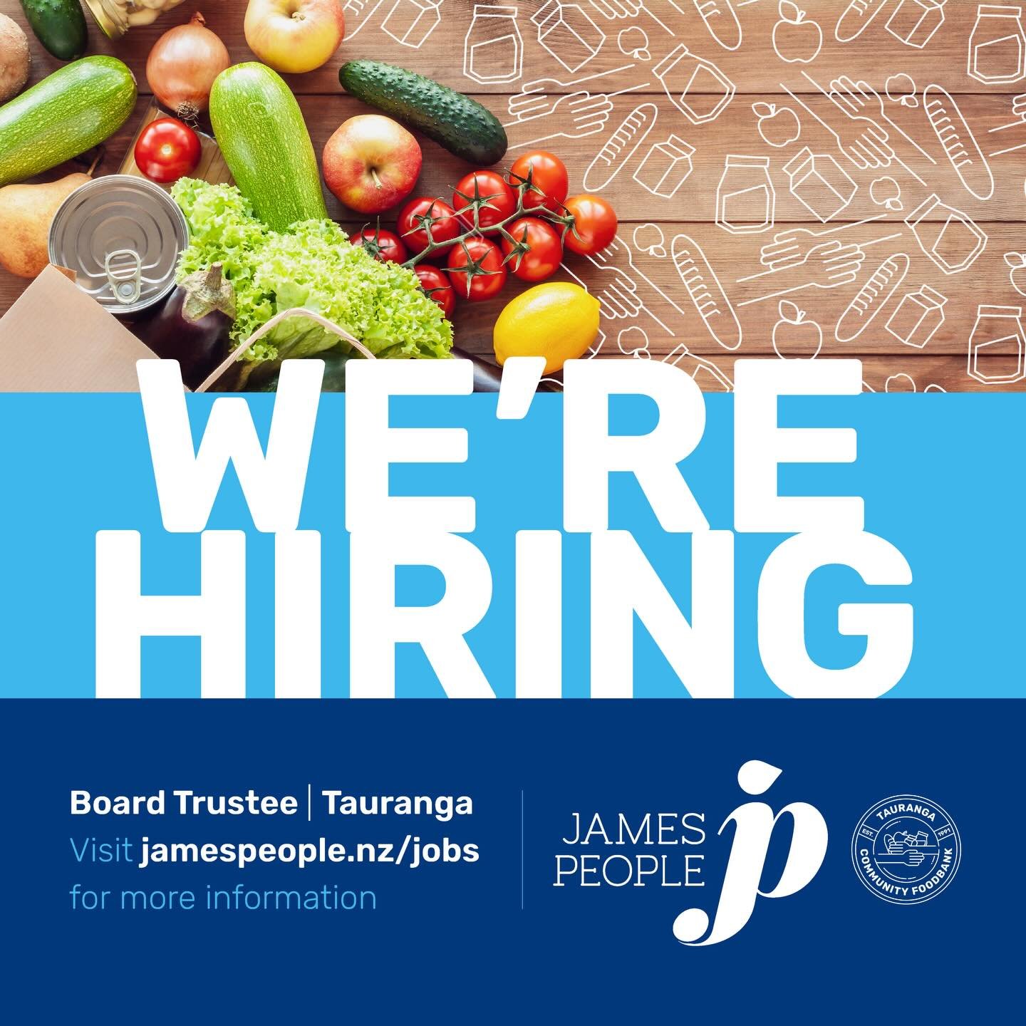 Tauranga Community Foodbank is looking for their next Board Trustee.

Be part of something that truly matters. Join a passionate, caring board and help support a charity at the heart of our community, making sure no one in Tauranga goes hungry.

If t