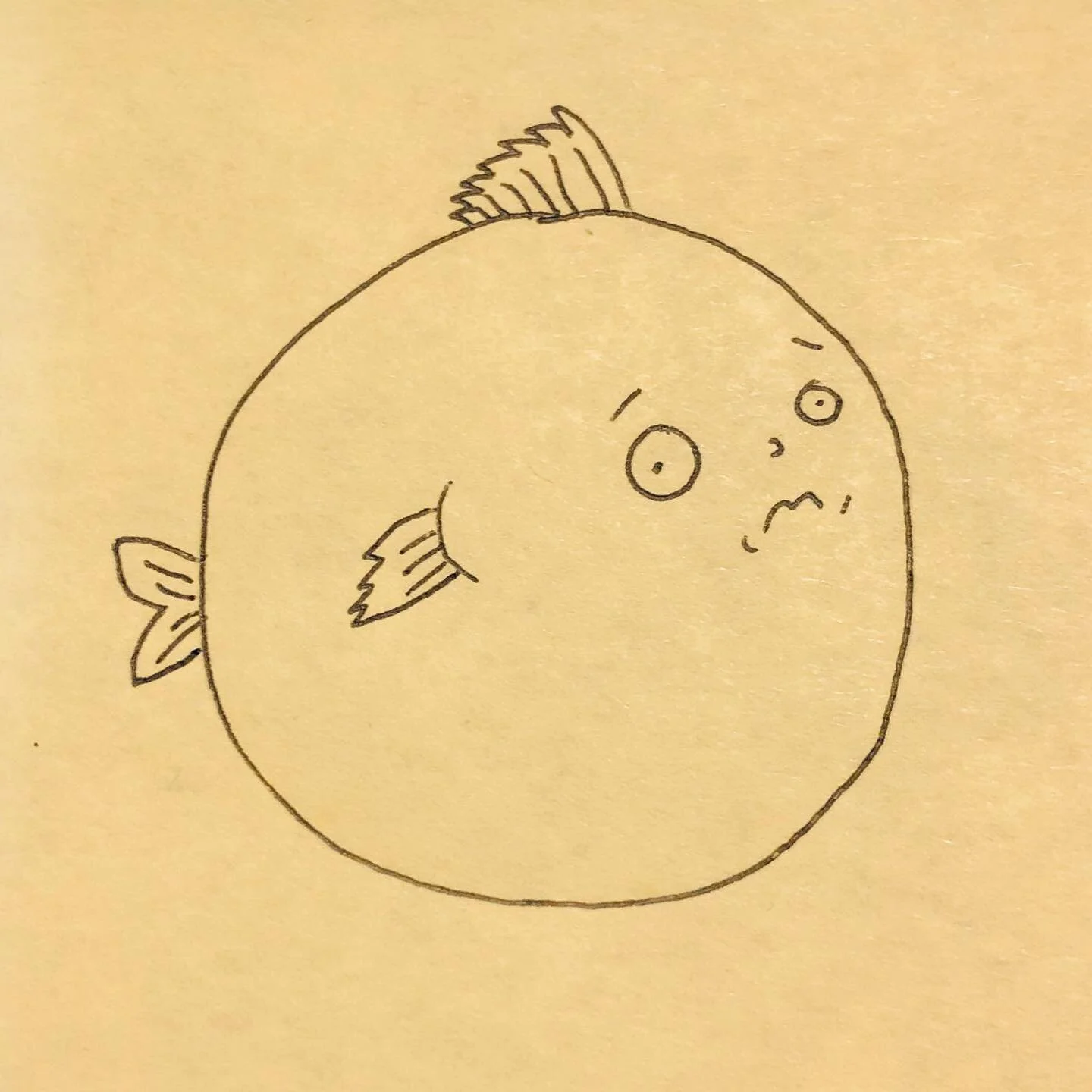 Fat Baby is back! It&rsquo;s #inktober2020 and today is all about #fish ! Swim as fast as you can cause this fish is gonna get ya! 
.
.
#fatbaby #inktober52 #inktoberfish #inktober #ink #drawing #swim