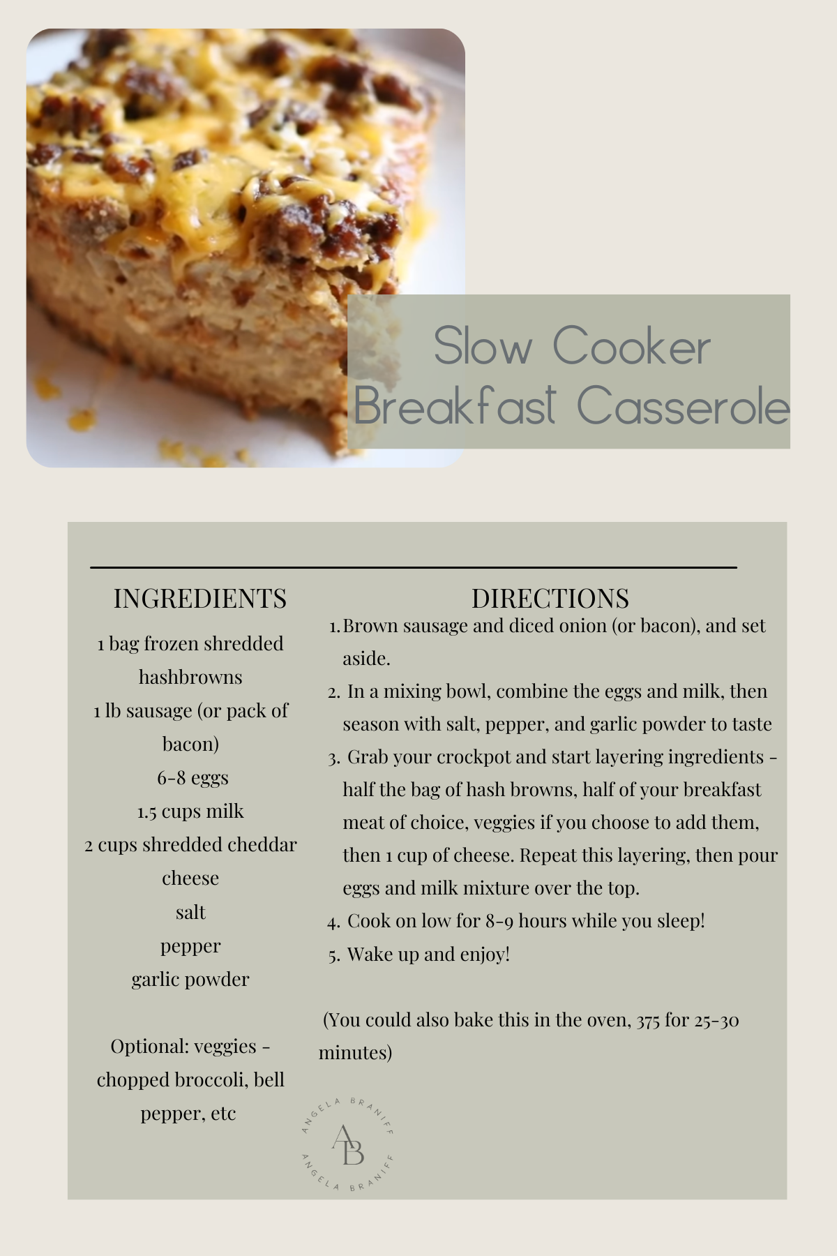 Slow Cooker Breakfast Casserole - Diary of A Recipe Collector