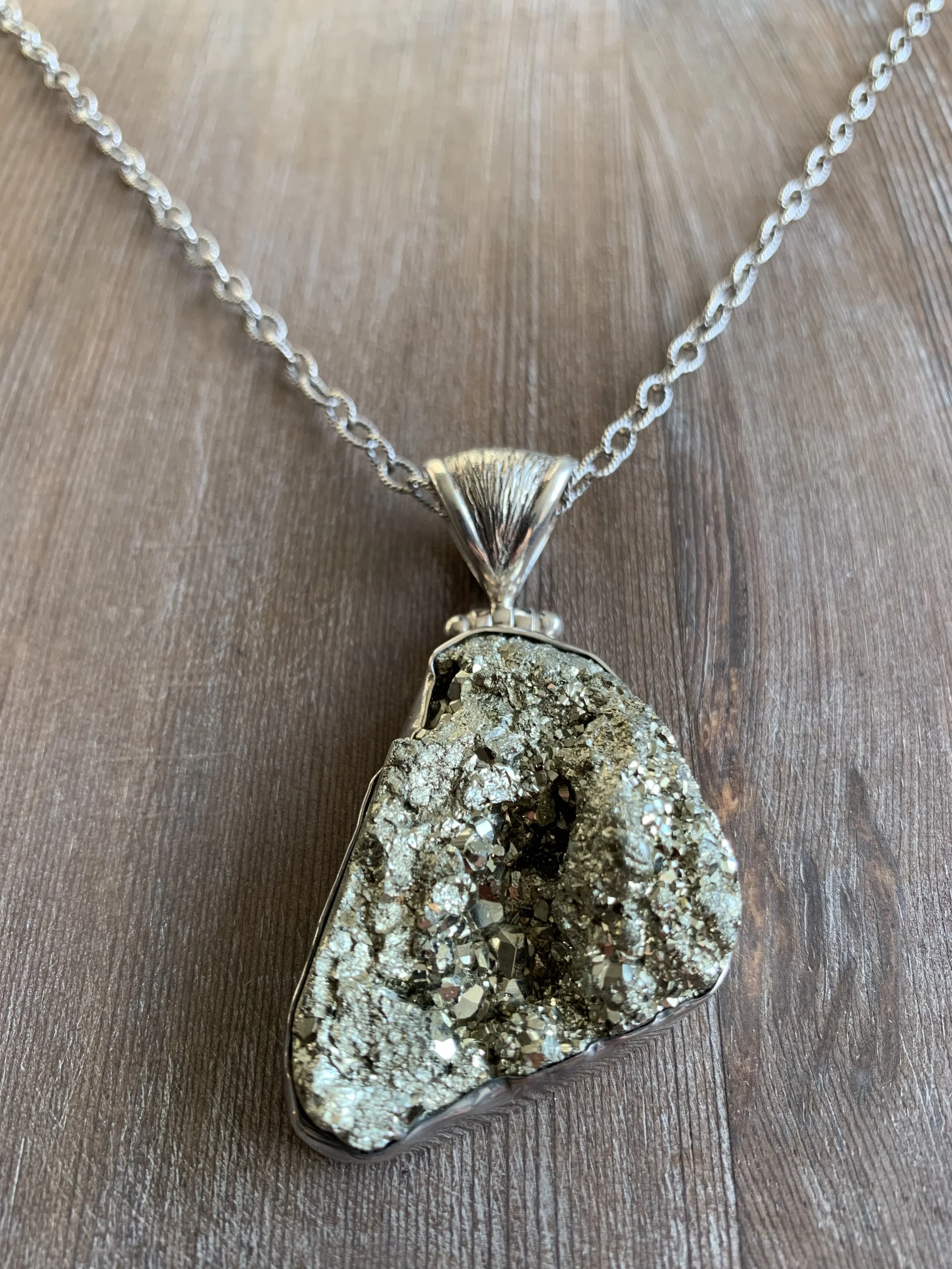 Pyrite and Sterling Silver Necklace