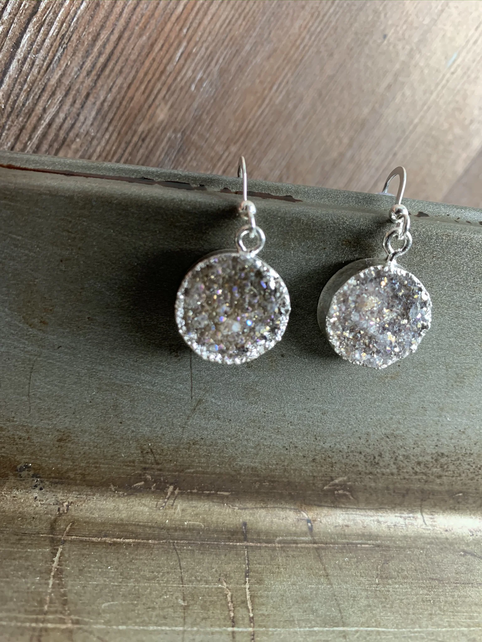 Sterling Silver Druzy Earrings