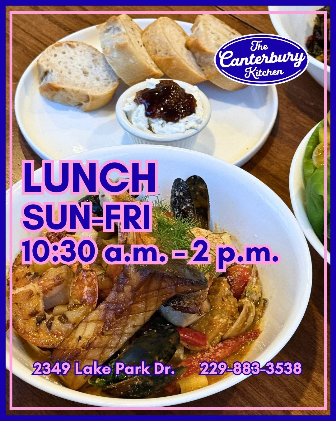 Good eats! Don't miss out on some amazing lunch 😋🍽
.
.
.
229-883-3538
2349 Lake Park Dr.
OPEN DAILY
Lunch: Sun-Fri
10:30 a.m. - 2 p.m.
Dinner: Wed-Sat
5 - 9 p.m.
Brunch: Saturdays
10:30 a.m. - 2 p.m.
We can&rsquo;t wait to see you!
View our menus o
