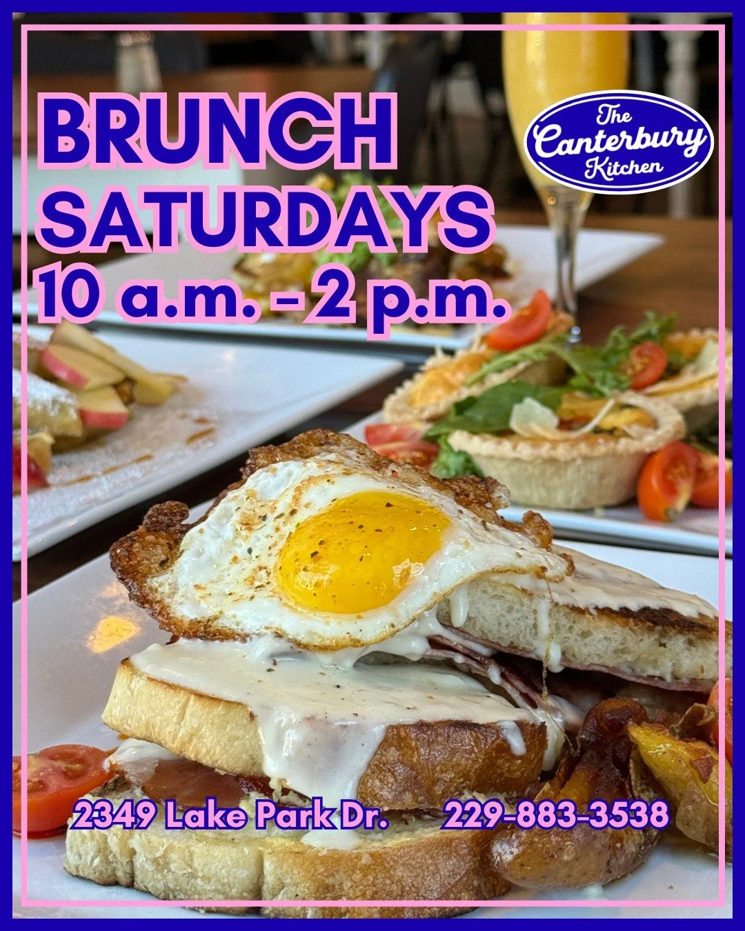 Brunch plans = The best plans 🍳✨🥂
.
.
.
229-883-3538
2349 Lake Park Dr.
OPEN DAILY
Lunch: Sun-Fri
10:30 a.m. - 2 p.m.
Dinner: Wed-Sat
5 - 9 p.m.
Brunch: Saturdays
10:30 a.m. - 2 p.m.
We can&rsquo;t wait to see you!
View our menus on our website!
th