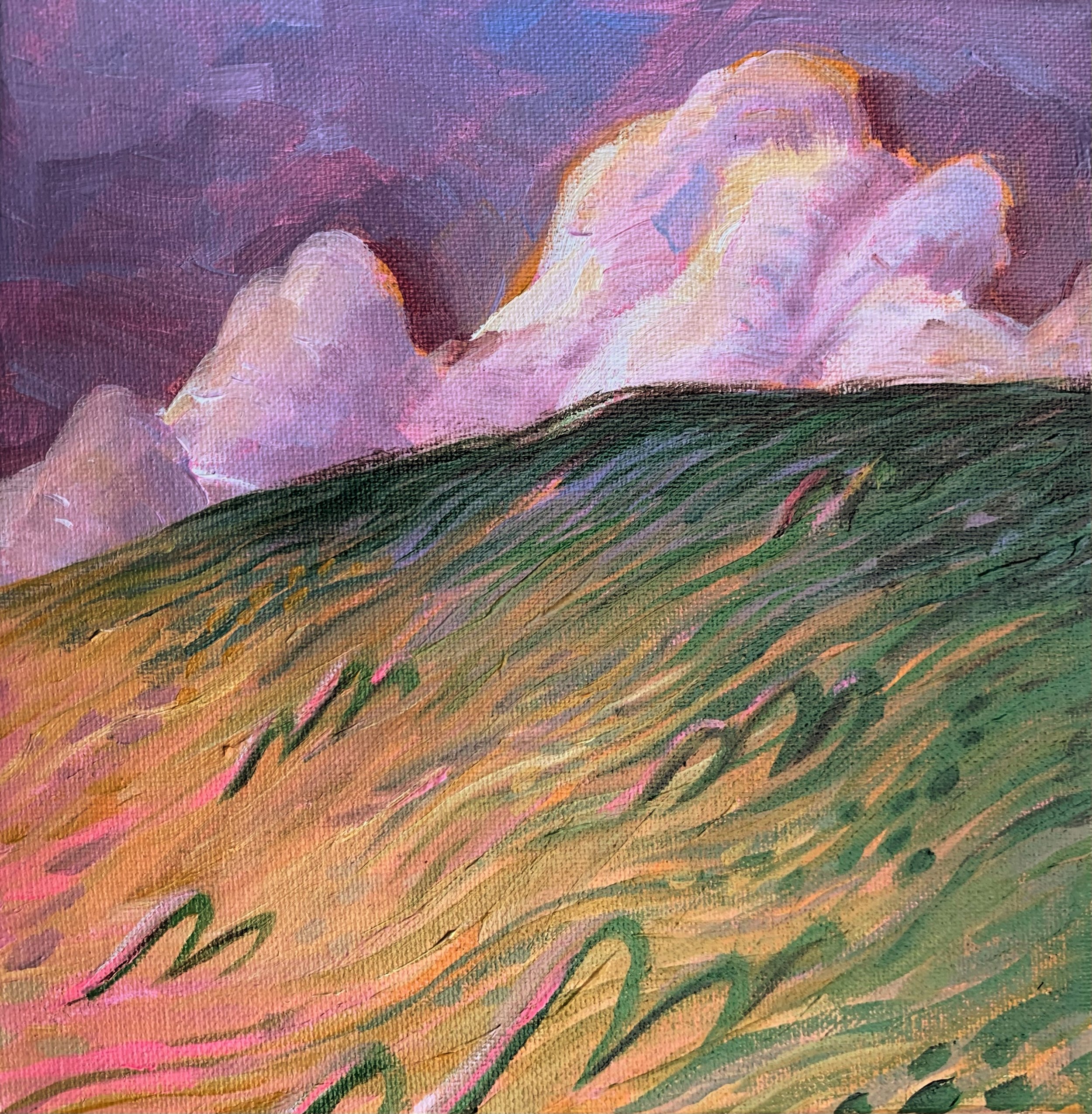 rolling hills, 8"x8"