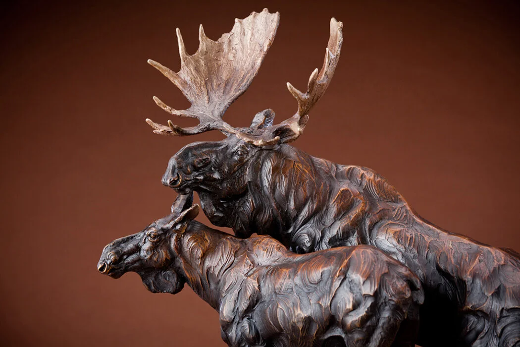 Ken-Rowe-Bronze-Sculpture-Moose_Bull Market_Heads Detail.jpg