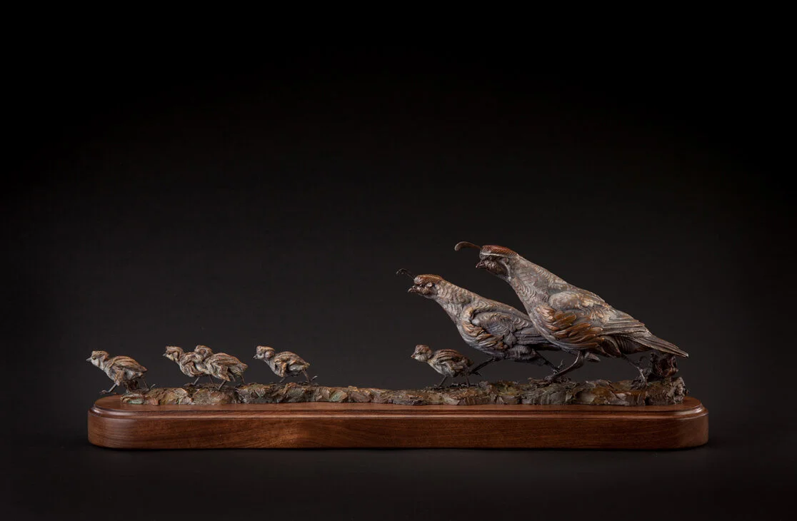 Ken-Rowe-Bronze-Sculpture-Quails _ Cheep Transportation_Front -28.jpg