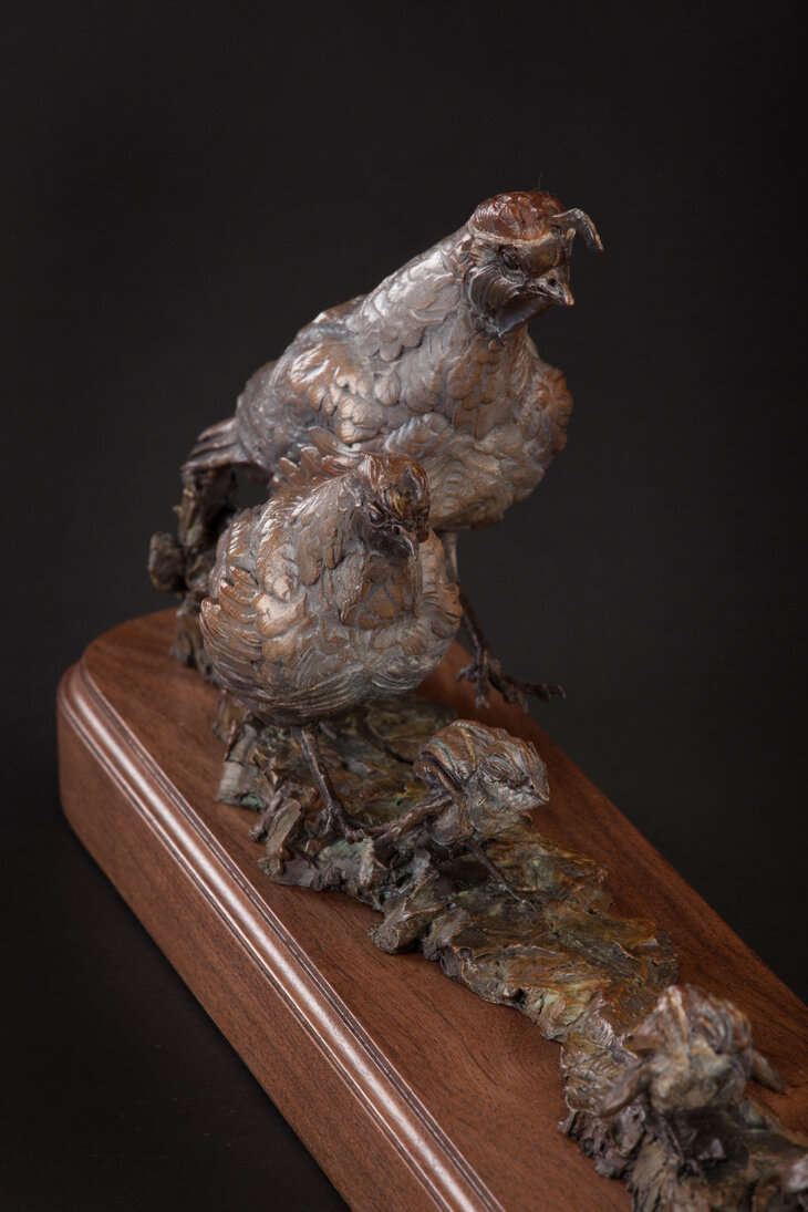 Ken-Rowe-Bronze-Sculpture-Quails _ Cheep Transportation_Parents Detail-35.jpg