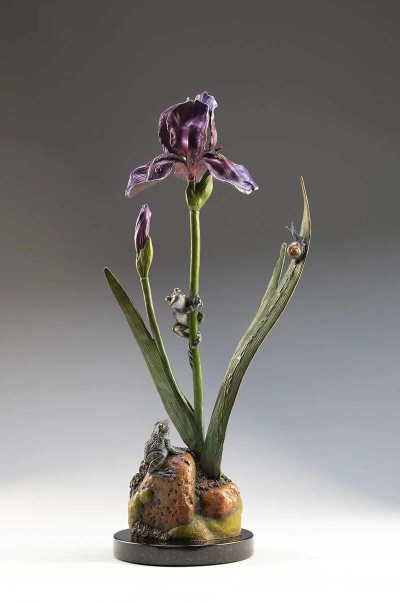 Kim-Kori-Bronze-Sculpture-Frog-Snail-Spring-Front.jpg