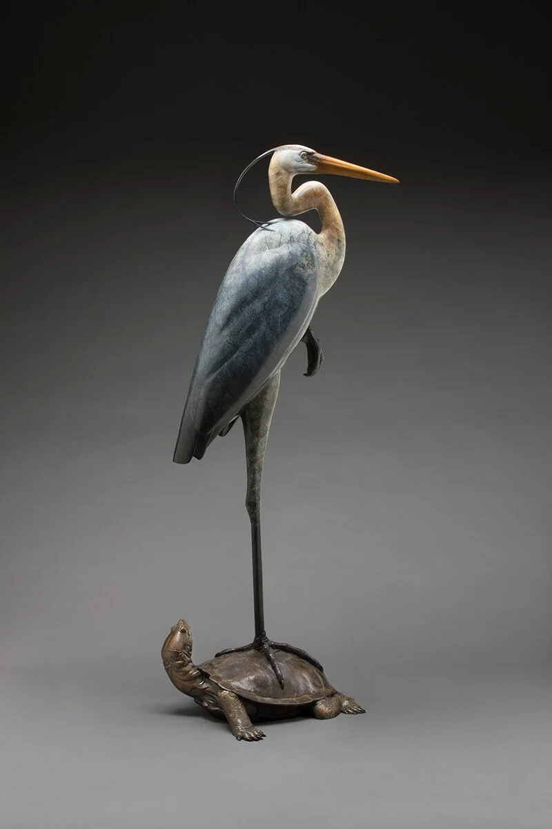 Joshua-Tobey-Bronze-Sculpture-Heron-Turtle-Stepping-Stone-Right.JPG