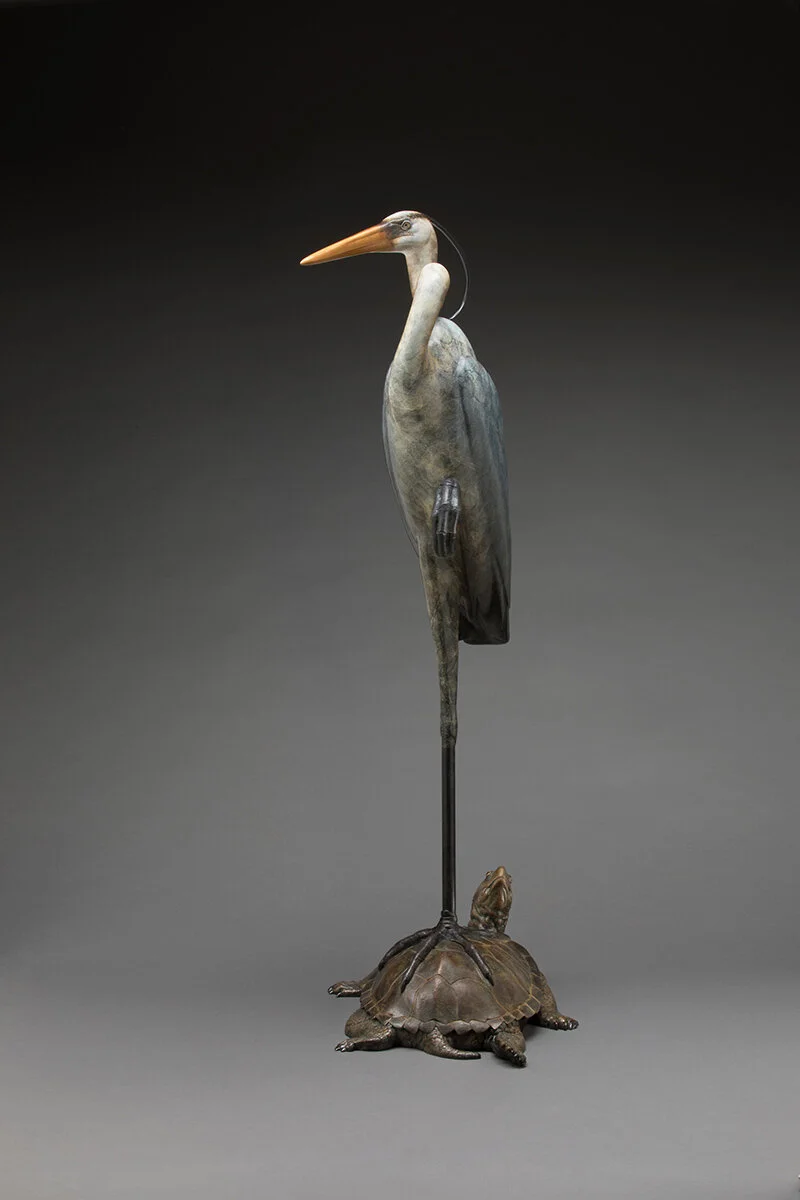 Joshua-Tobey-Bronze-Sculpture-Heron-Turtle-Stepping-Stone-Front.JPG
