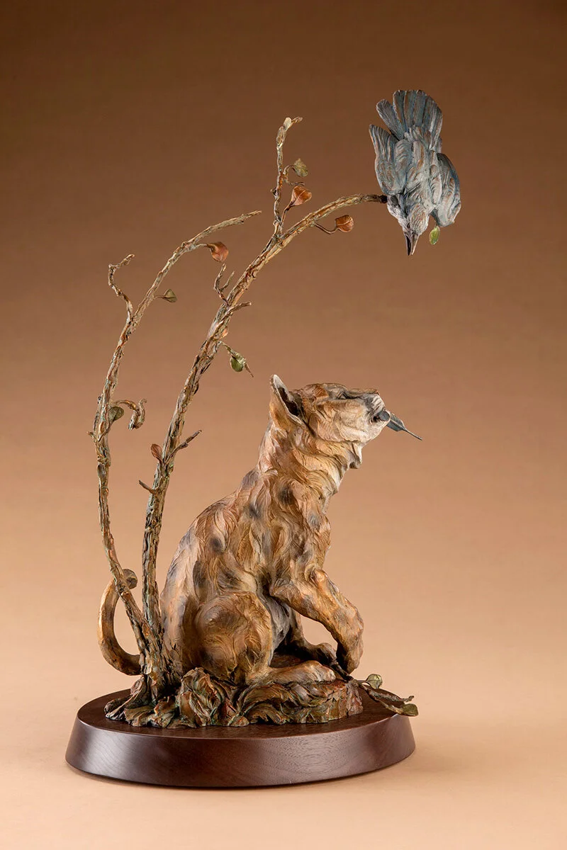 Ken-Rowe-Bronze-Sculpture-Mountain-Lion-Cub-Scrub-Jay-Meanhile-Back-at-the-Den-Right.jpg