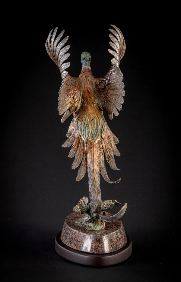 Ken-Rowe-Bronze-Sculpture-Pheasant-Frequent Flyer-Back.jpg
