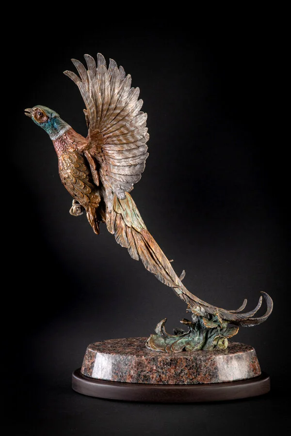 Ken-Rowe-Bronze-Sculpture-Pheasant-Frequent Flyer-Side Full Left.jpg