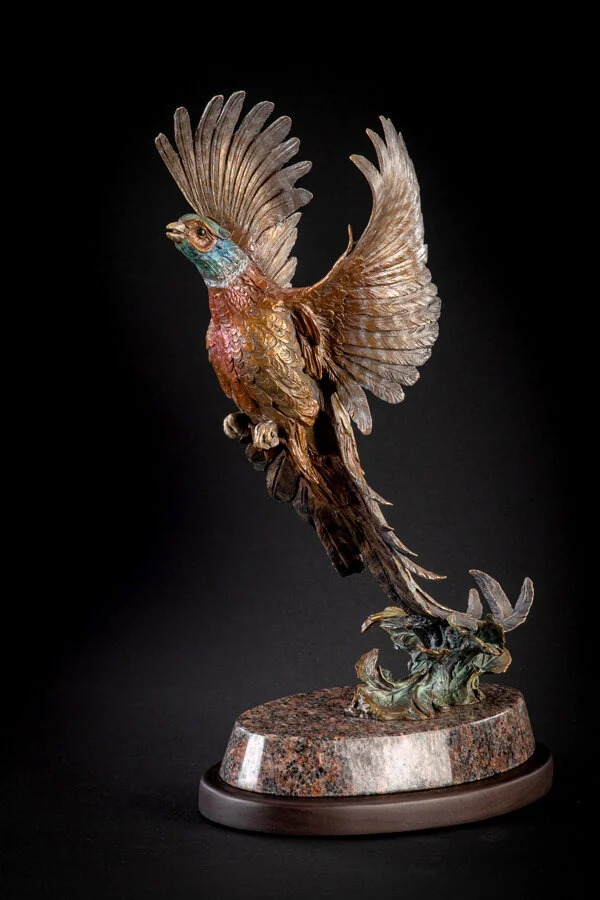 Ken-Rowe-Bronze-Sculpture-Pheasant-Frequent Flyer-Side left.jpg