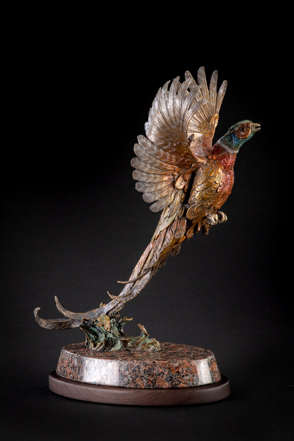 Ken-Rowe-Bronze-Sculpture-Pheasant-Frequent Flyer-Side right.jpg
